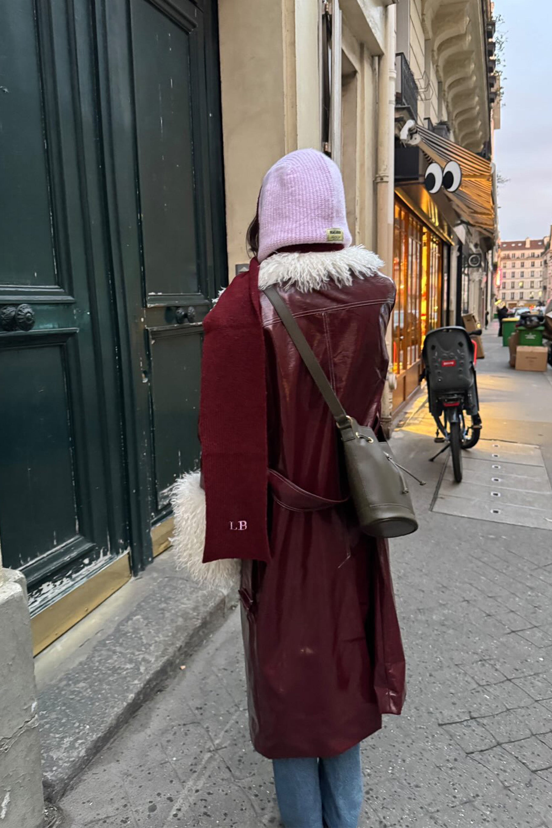 Balaclava Bufanda Granate y Rosa