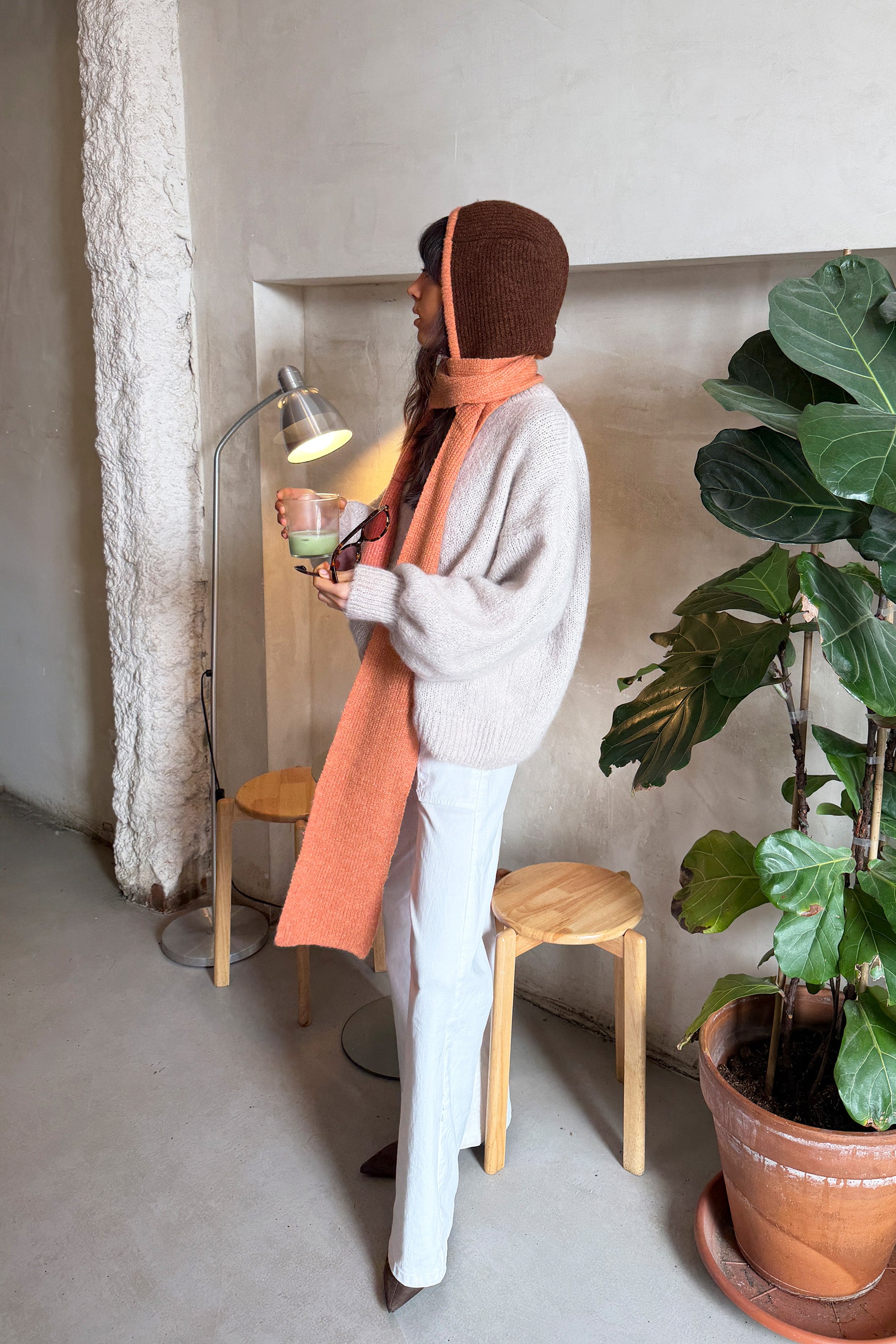 Brown and Orange Balaclava Scarf