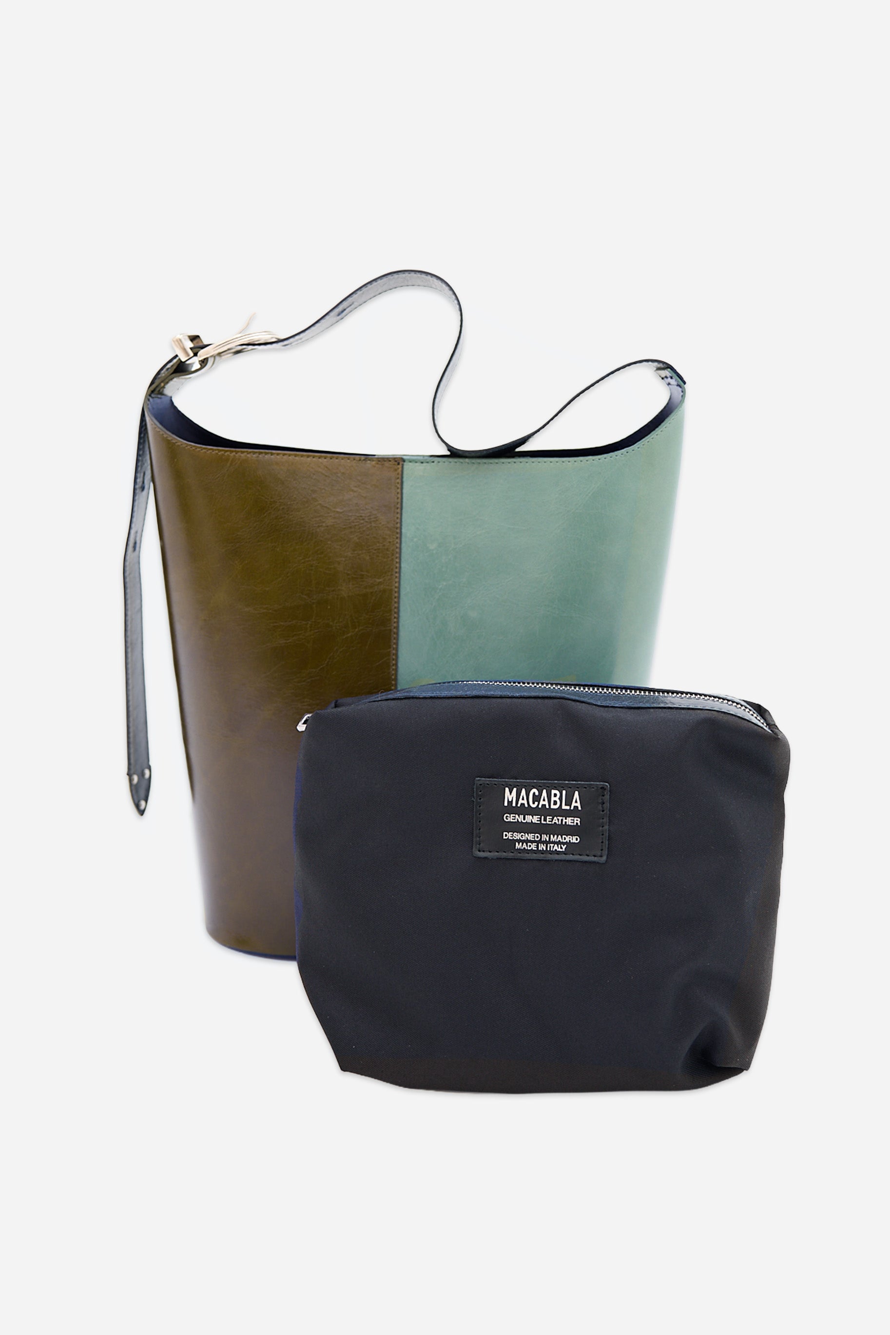 Bolso Saco Verde y Azul