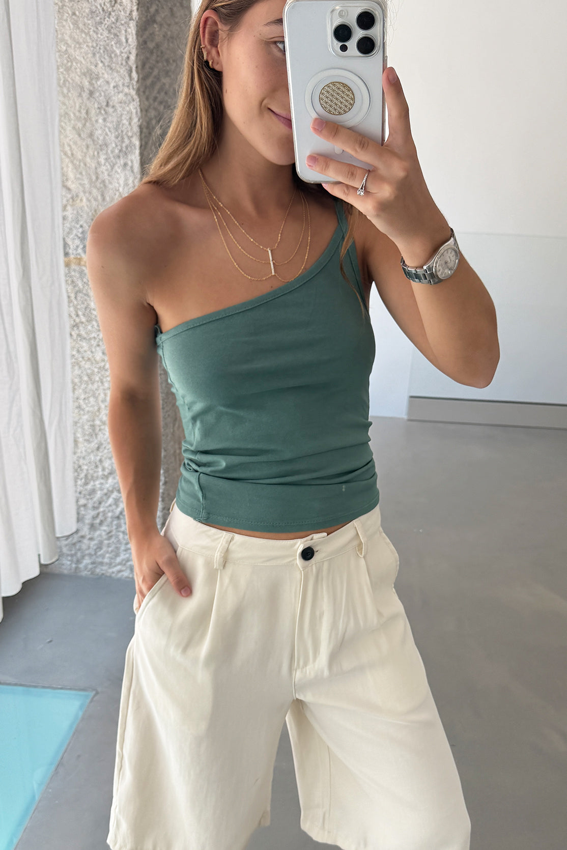 Haut asymétrique bleu