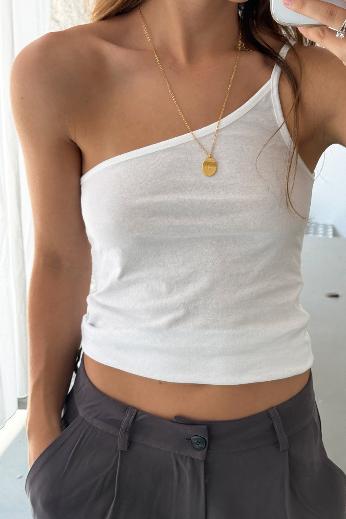 Haut asymétrique blanc