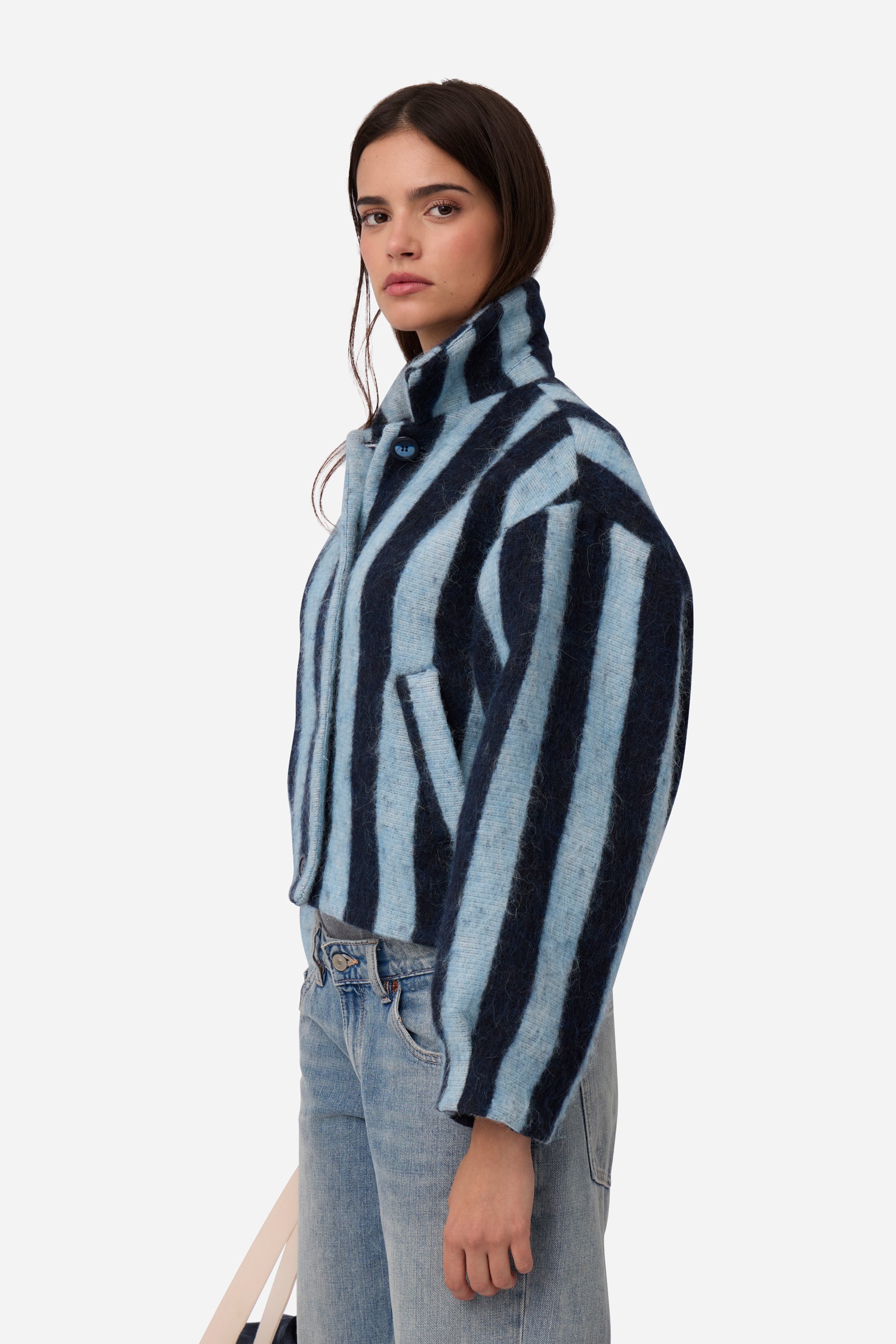 Chaqueta Alpaca Rayas Azul