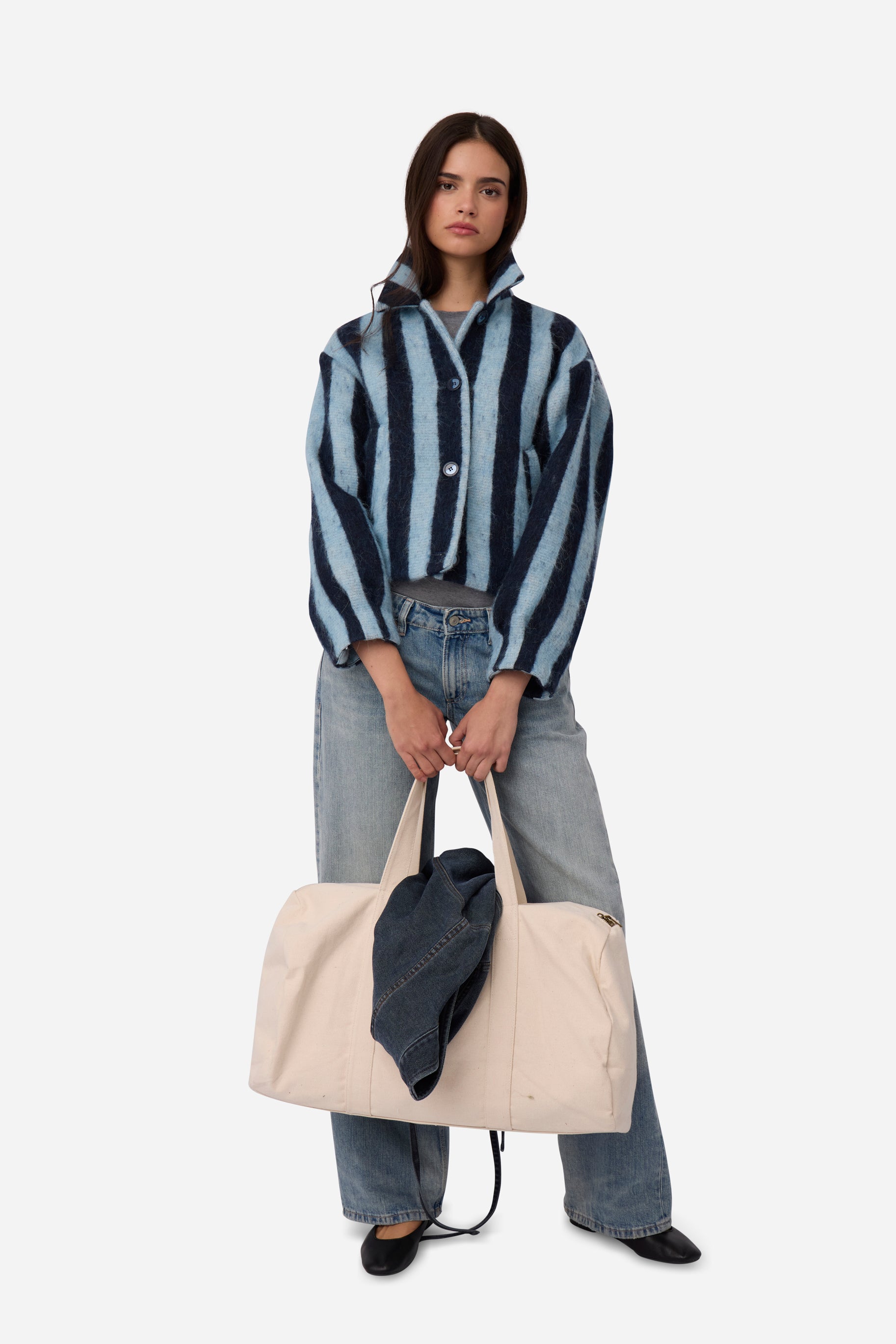 Chaqueta Alpaca Rayas Azul