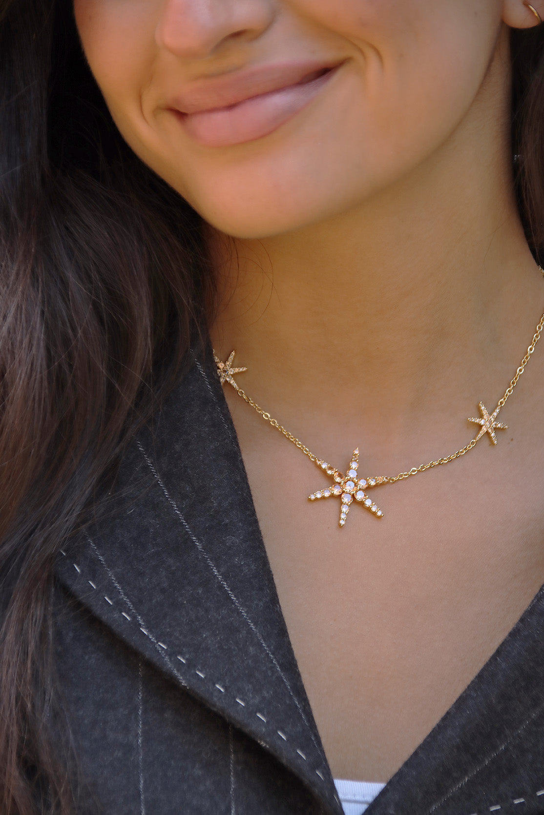 3 Brown Star Necklace