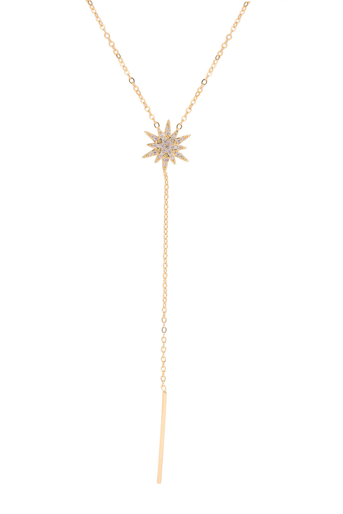 Long White Star Necklace