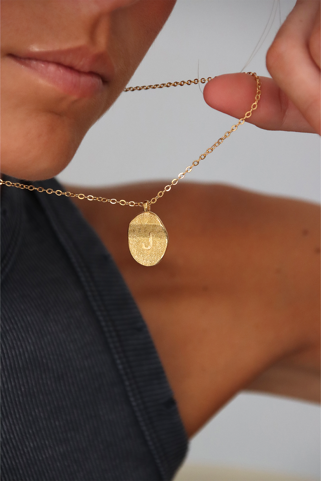 Irregular J Necklace