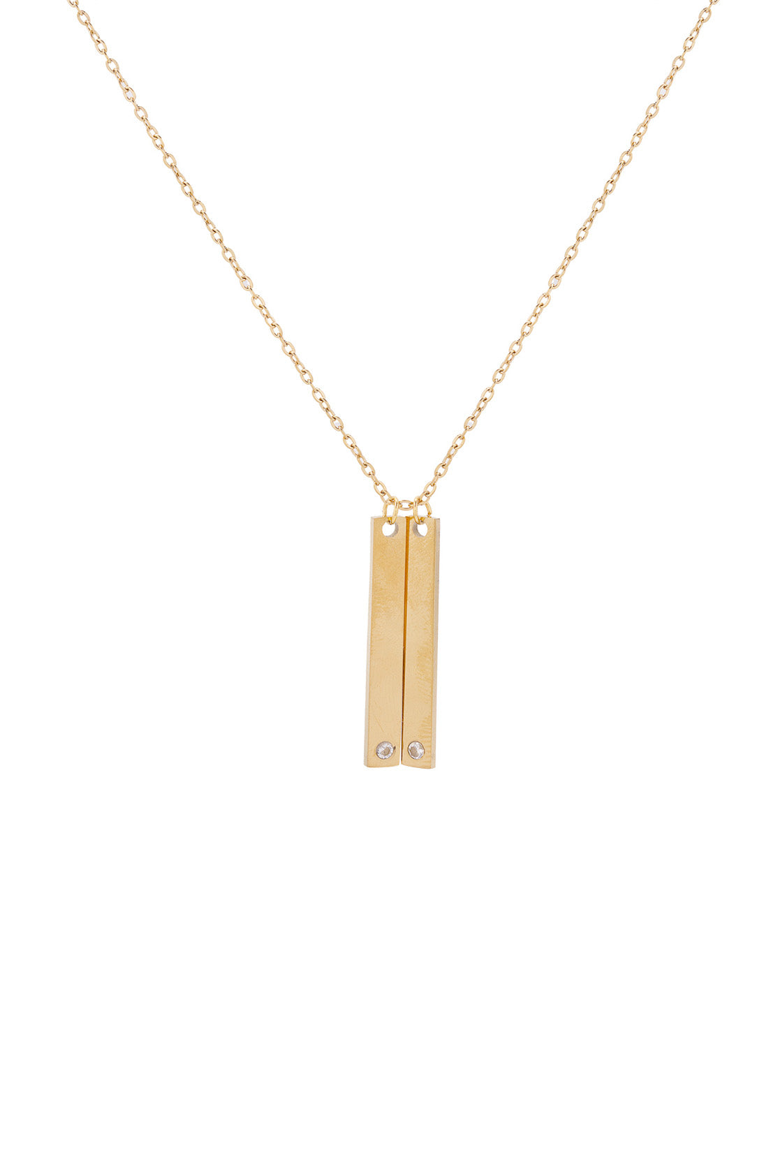 Long Double Zircon Necklace