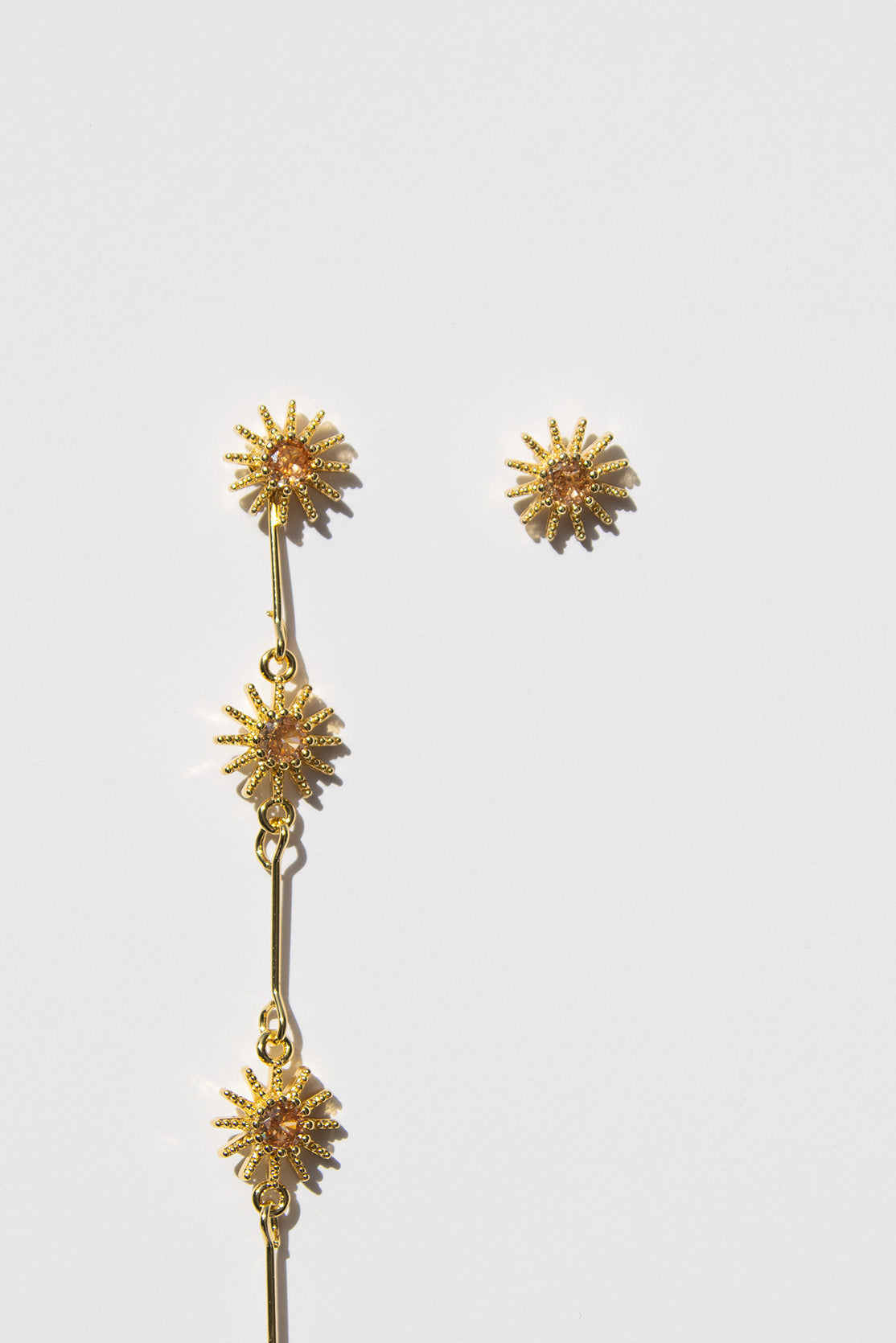 Brown Sun Detachable Earrings