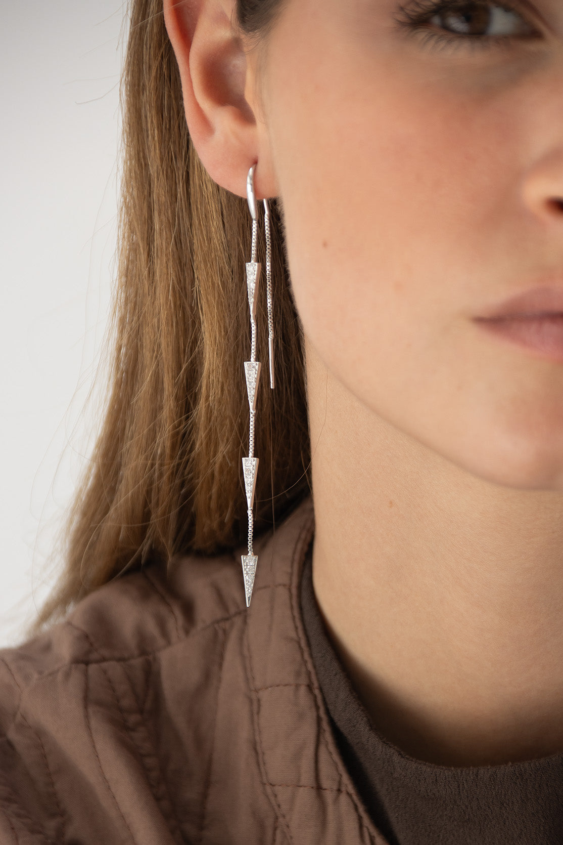 Double Chain 4 Spikes Earrings (Unit)