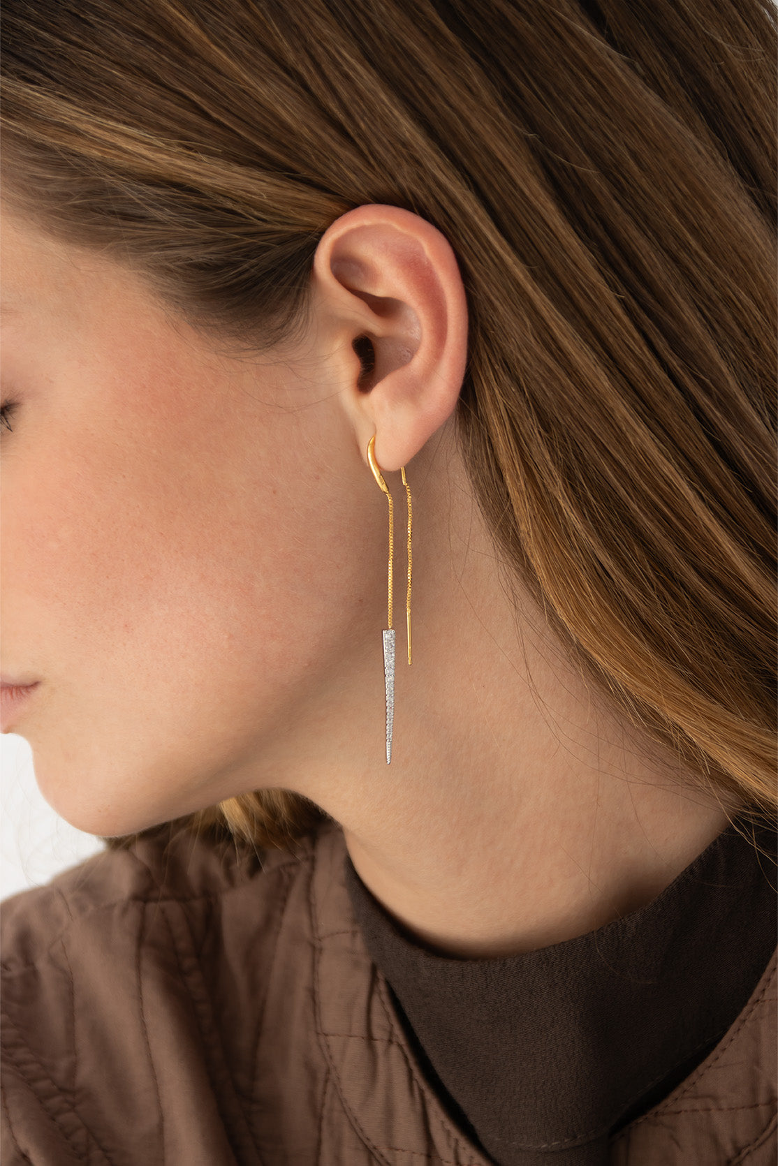 Boucle d'oreille double chaîne Rock MIX (unité)