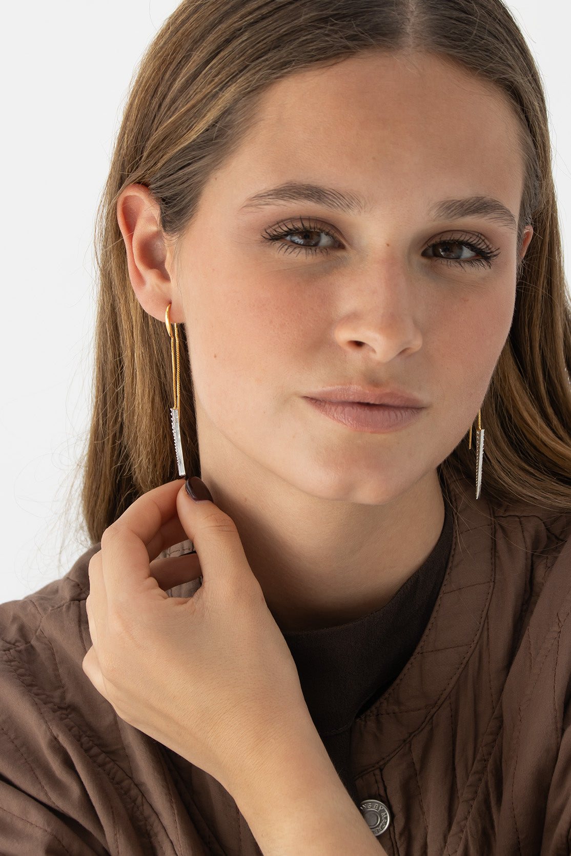 Boucle d'oreille double chaîne Rock MIX (unité)