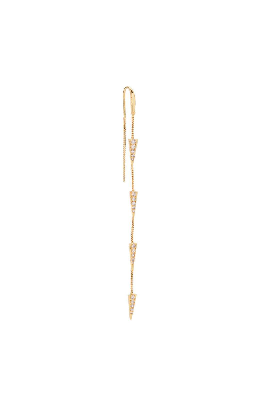 Boucles d'oreilles double chaîne 4 pointes (Unité)