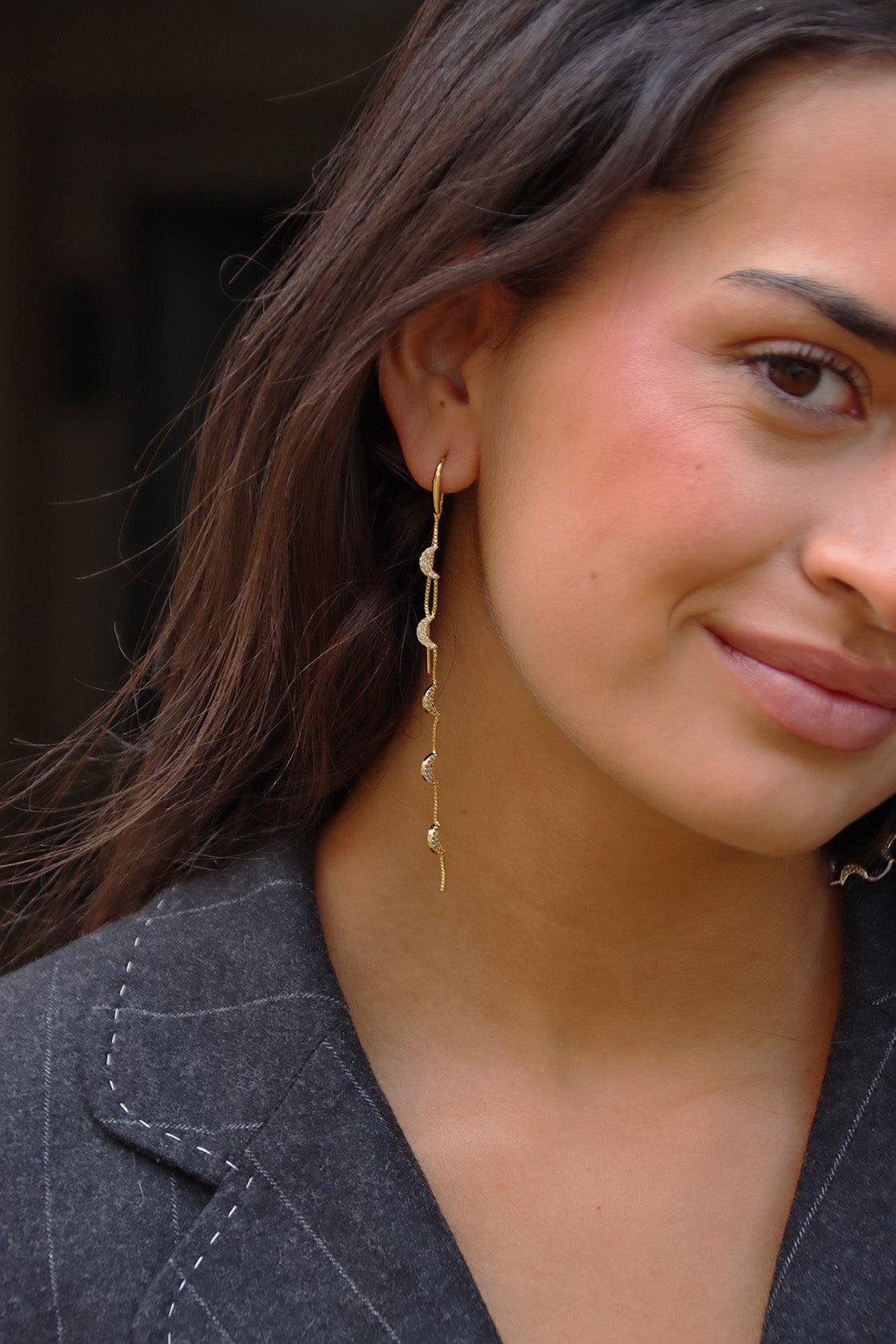 Boucle d'oreille Double Lune