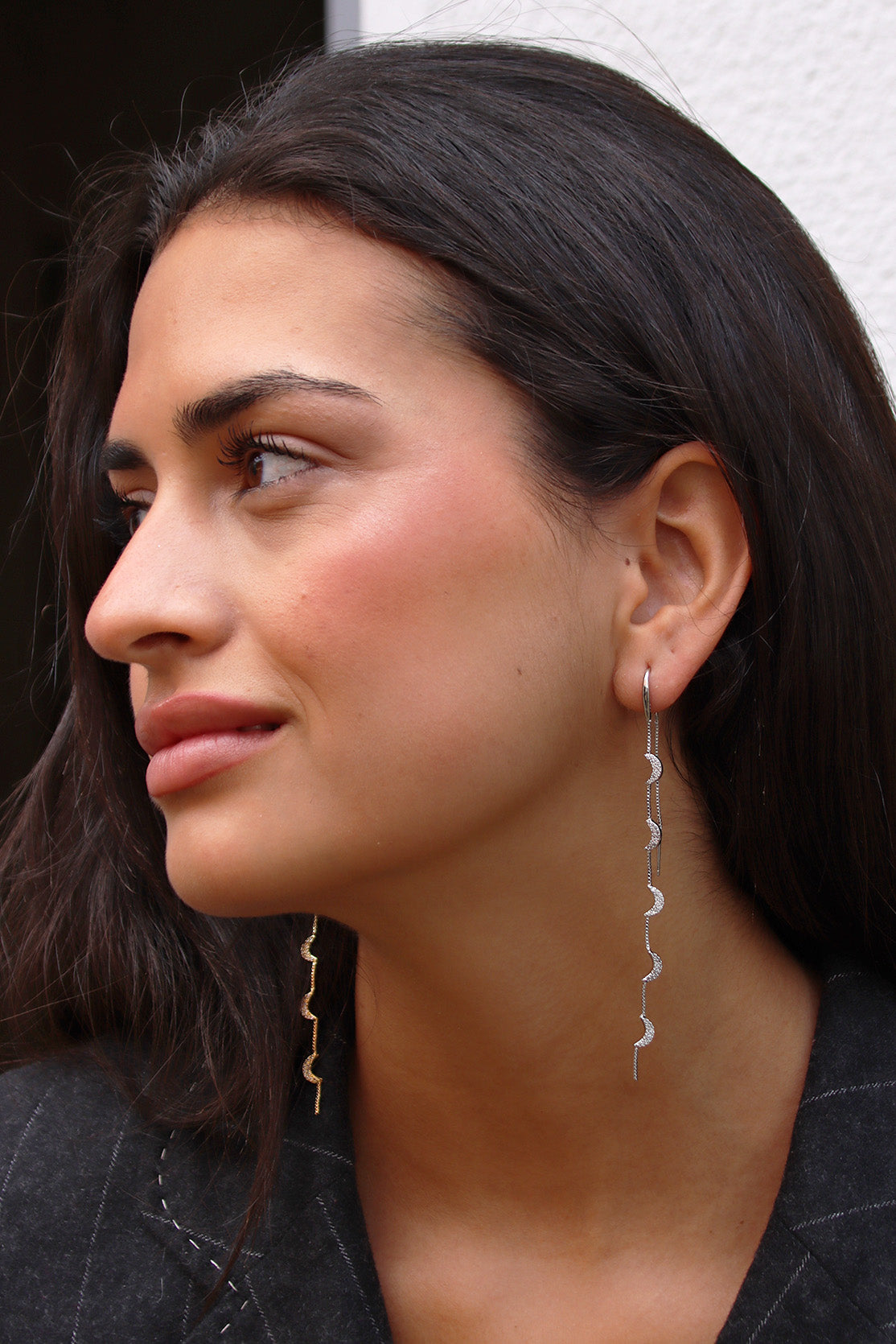 Boucle d'oreille Double Lune