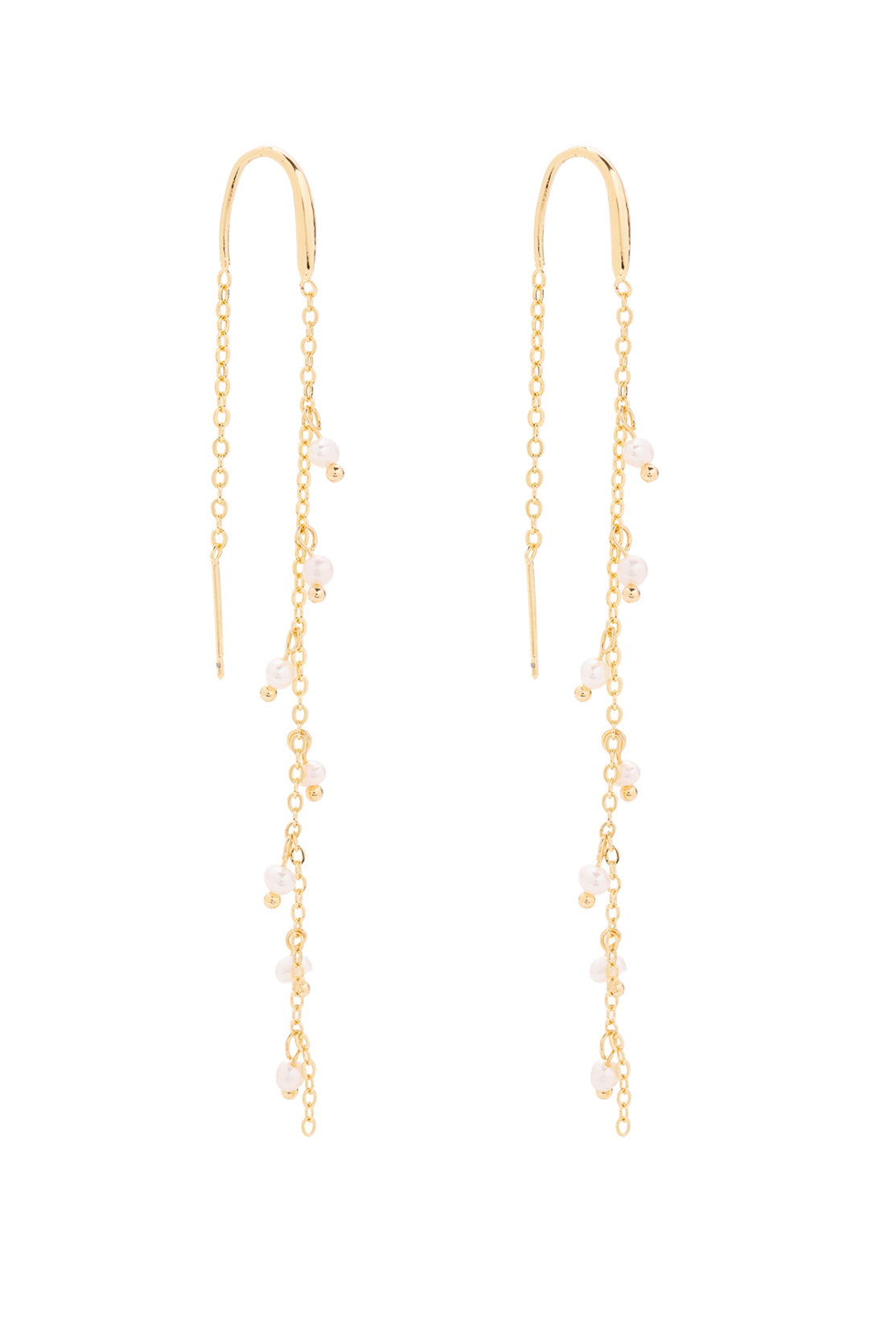 Double Chain Pearl Earrings (Unit)