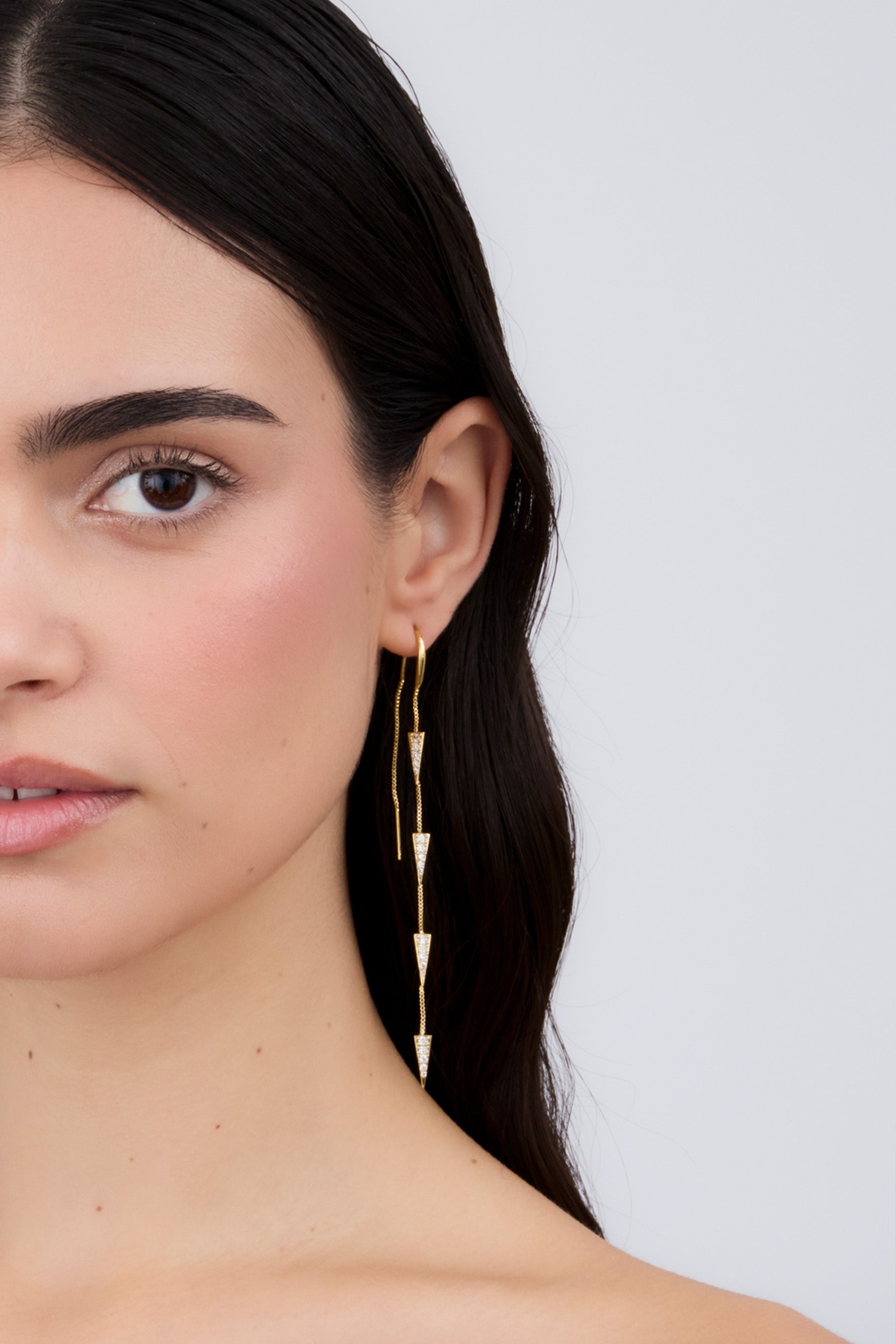 Double Chain 4 Spikes Earrings (Unit)