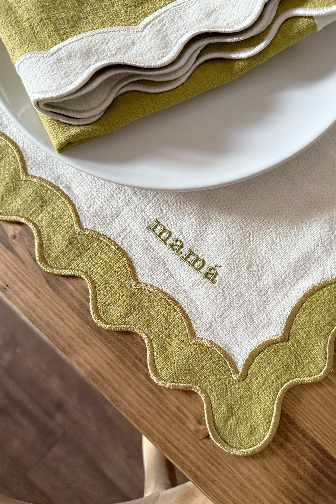Mantel Individual Ondas Pistacho