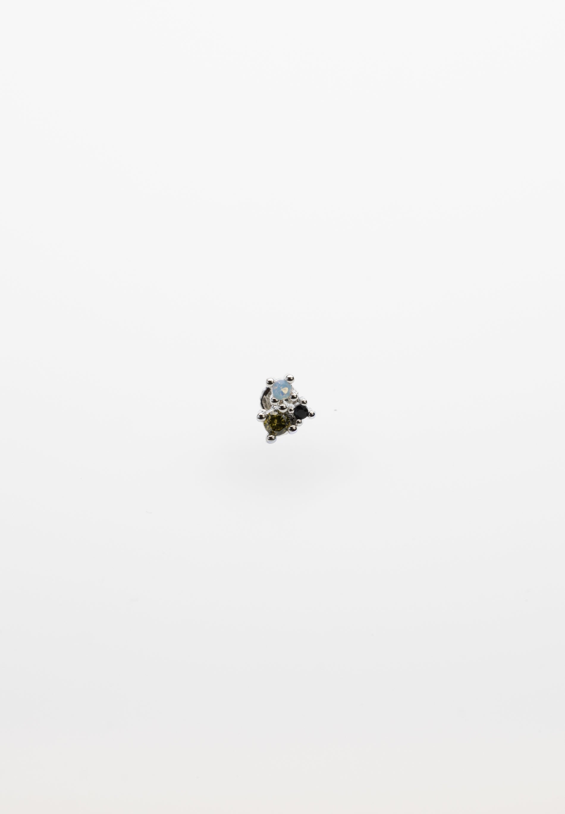 Mini Boucle d’Oreille Zircon Bleu et Vert