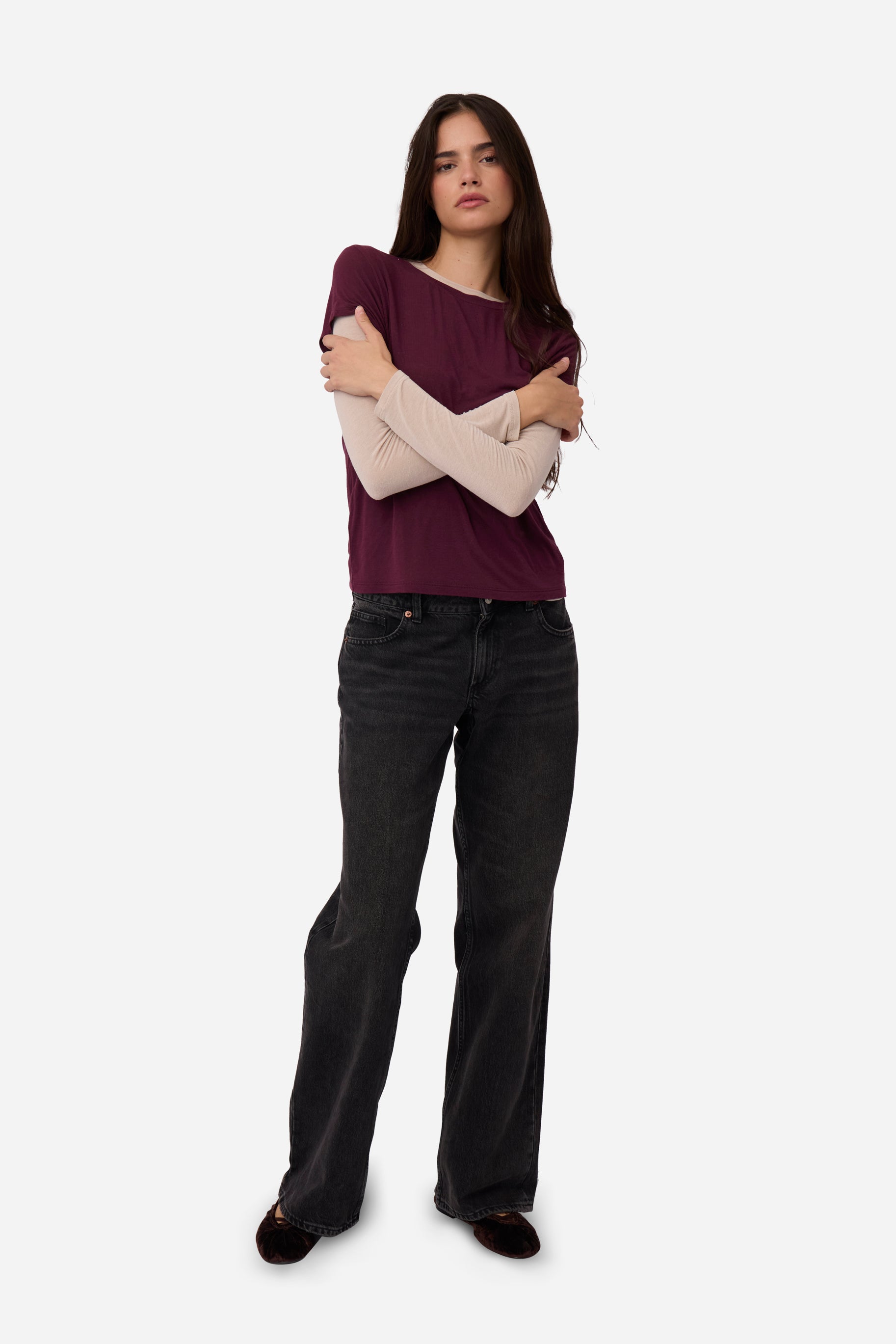 Camiseta Cashmere Manga Larga Beige