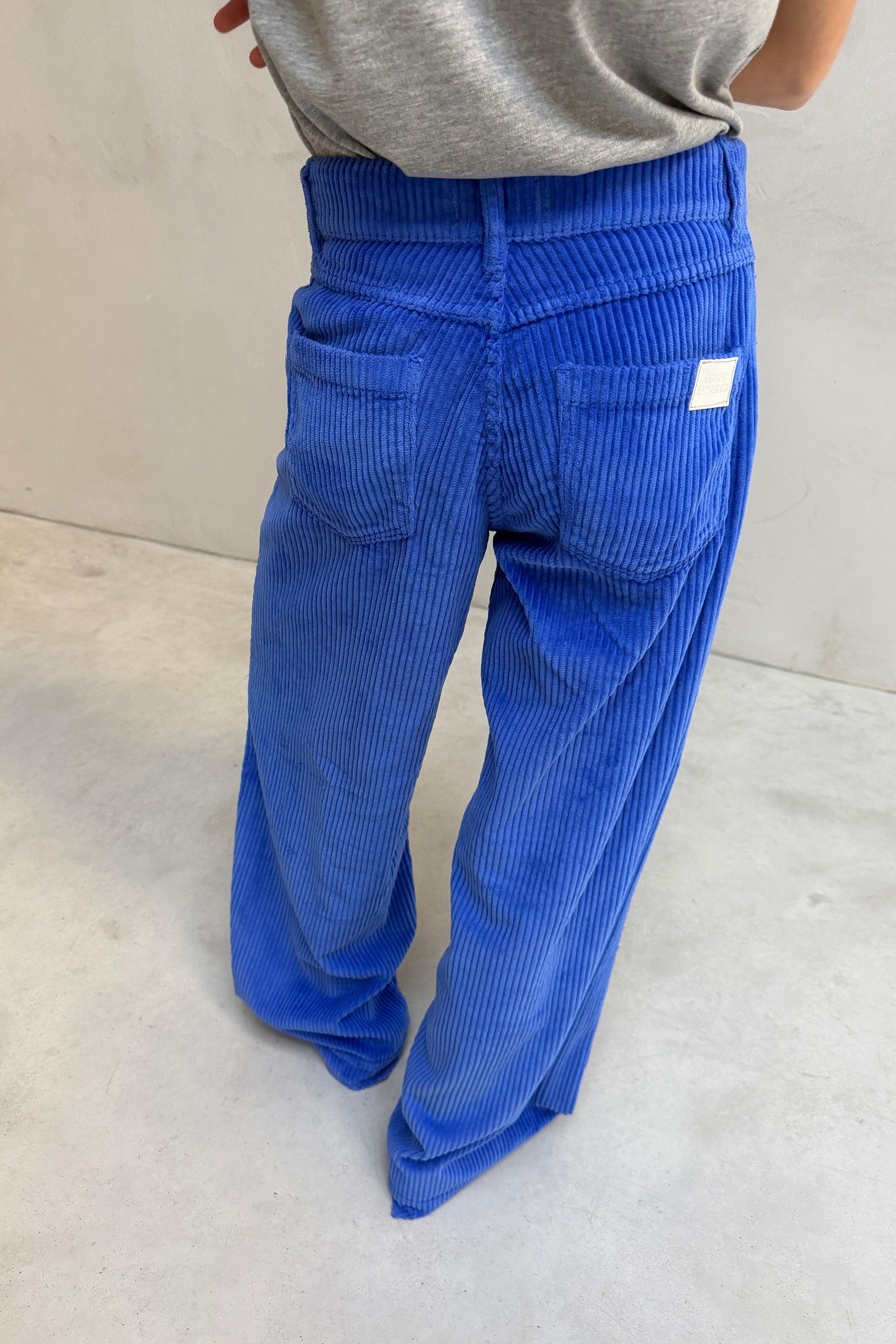 Pantalón Recto Pana Azul