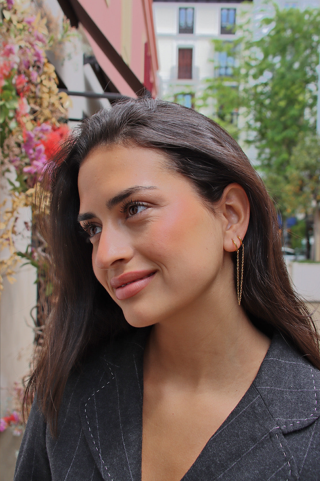 Mini boucle d'oreille chaîne
