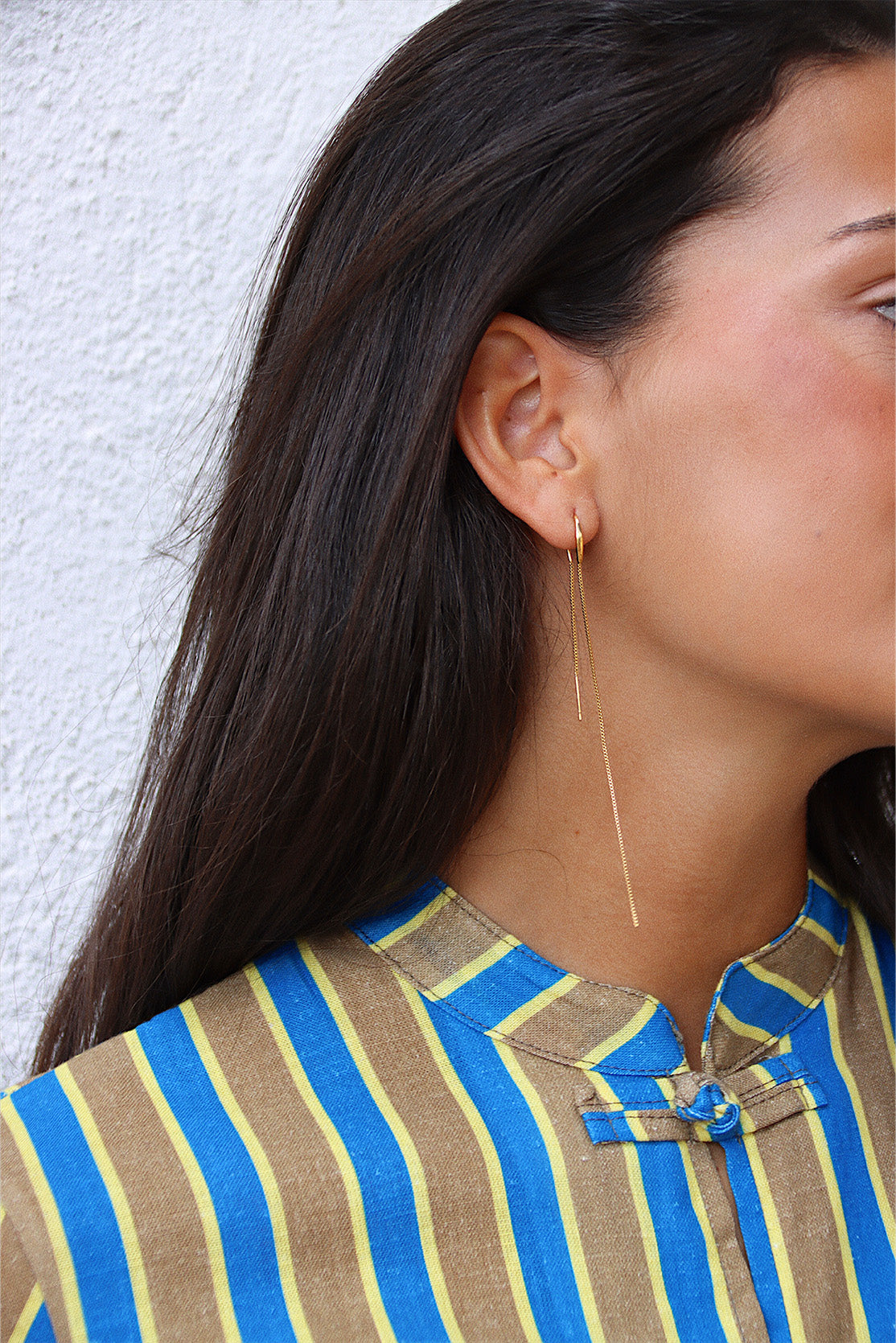 Boucle d'oreille Double Chaîne Longue (Unité)
