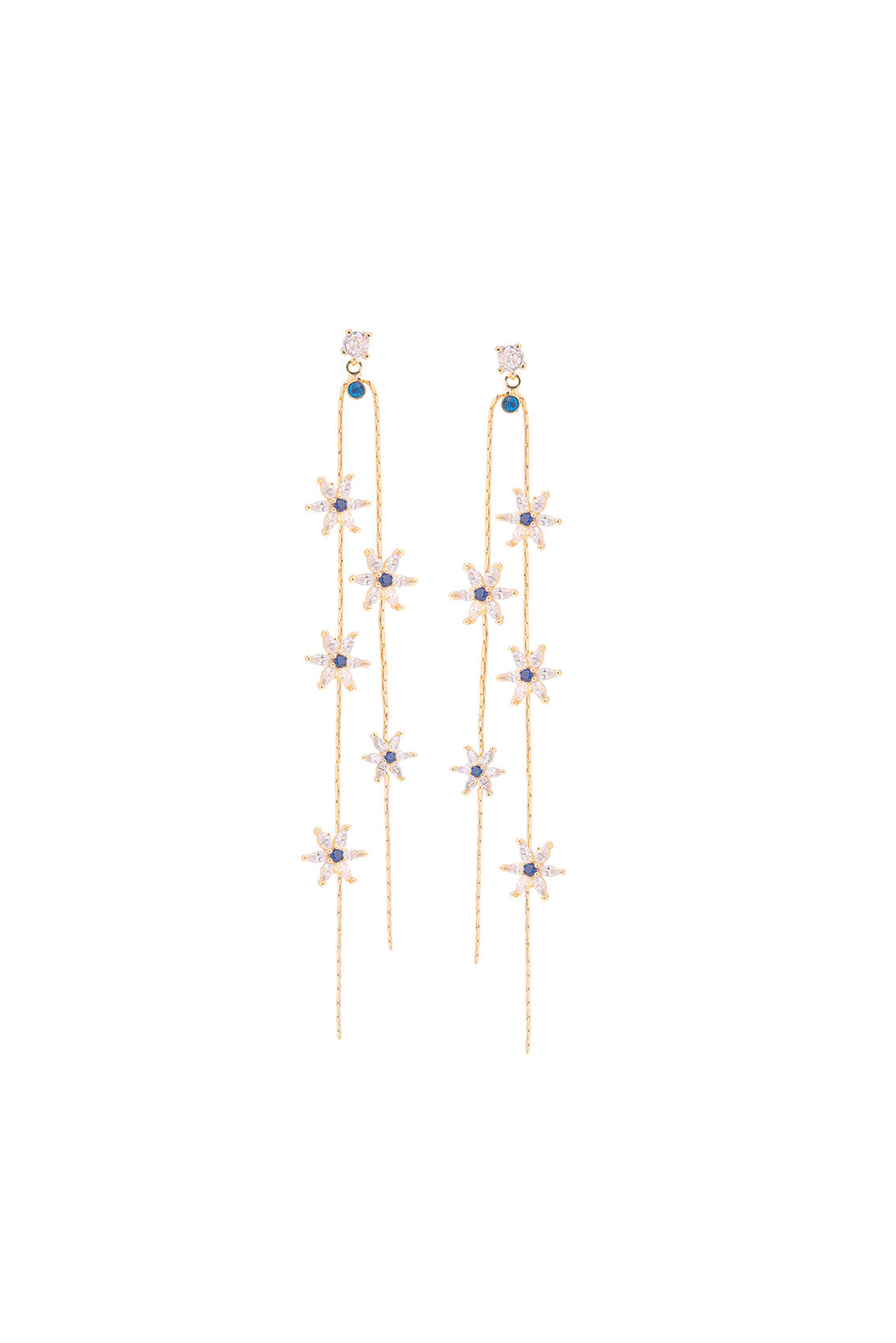 Boucles d'oreilles fleur bleue