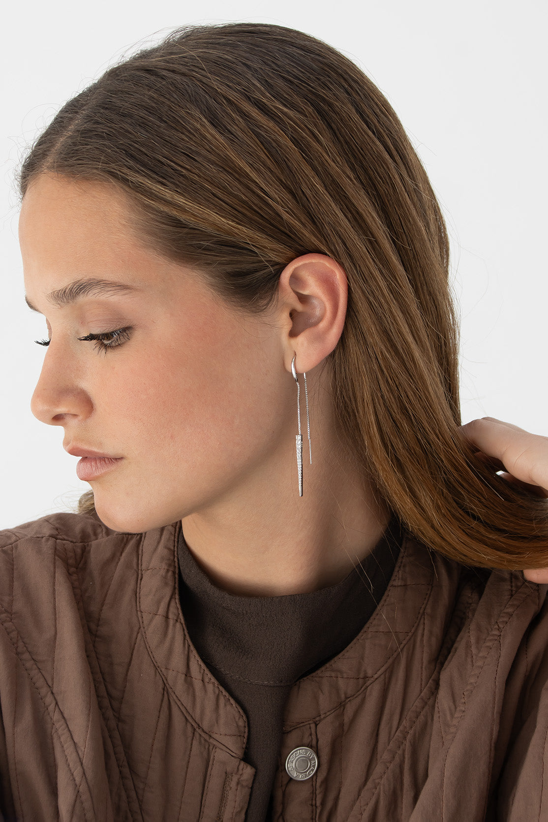 Boucle d'oreille chaîne double rock (unité)