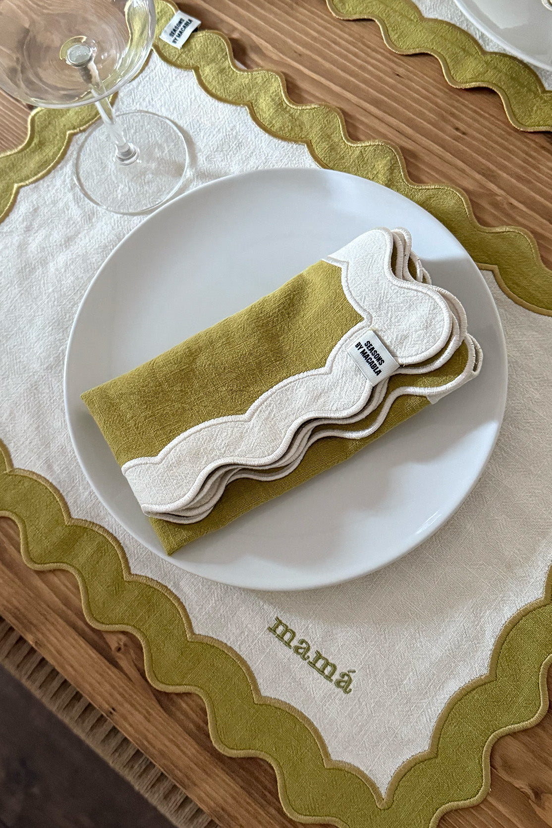 Serviette Vagues Pistache