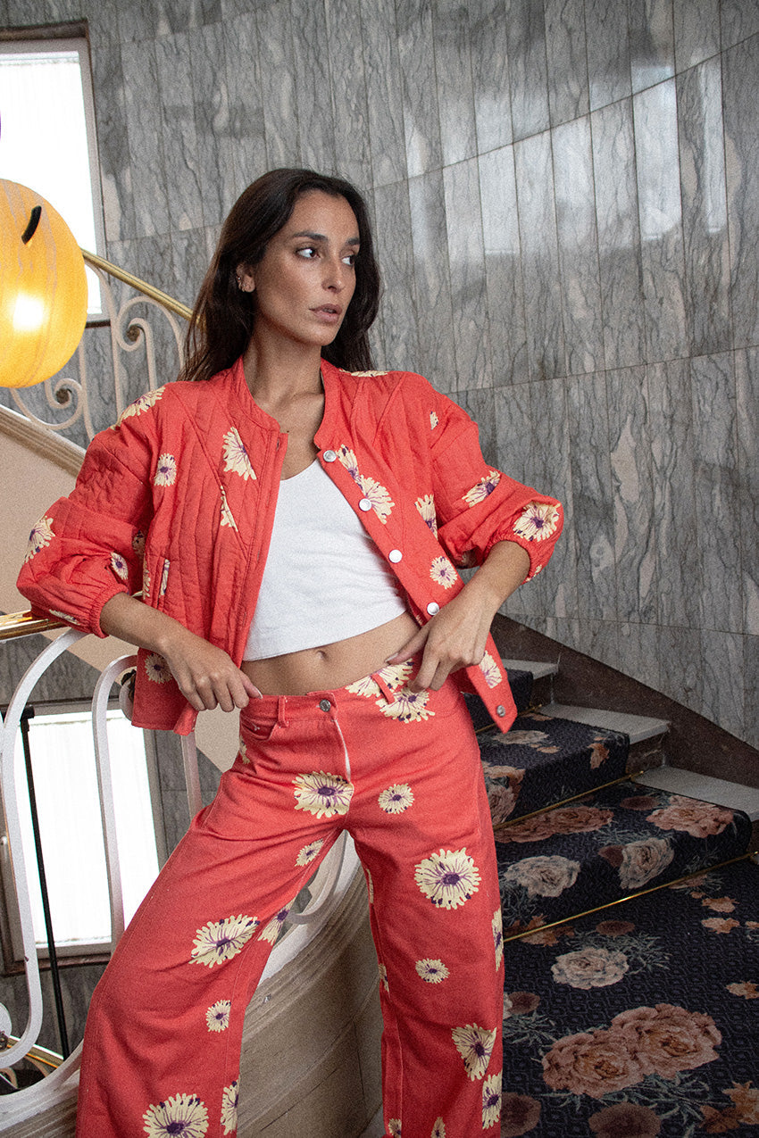 Bomber Flores Maxi