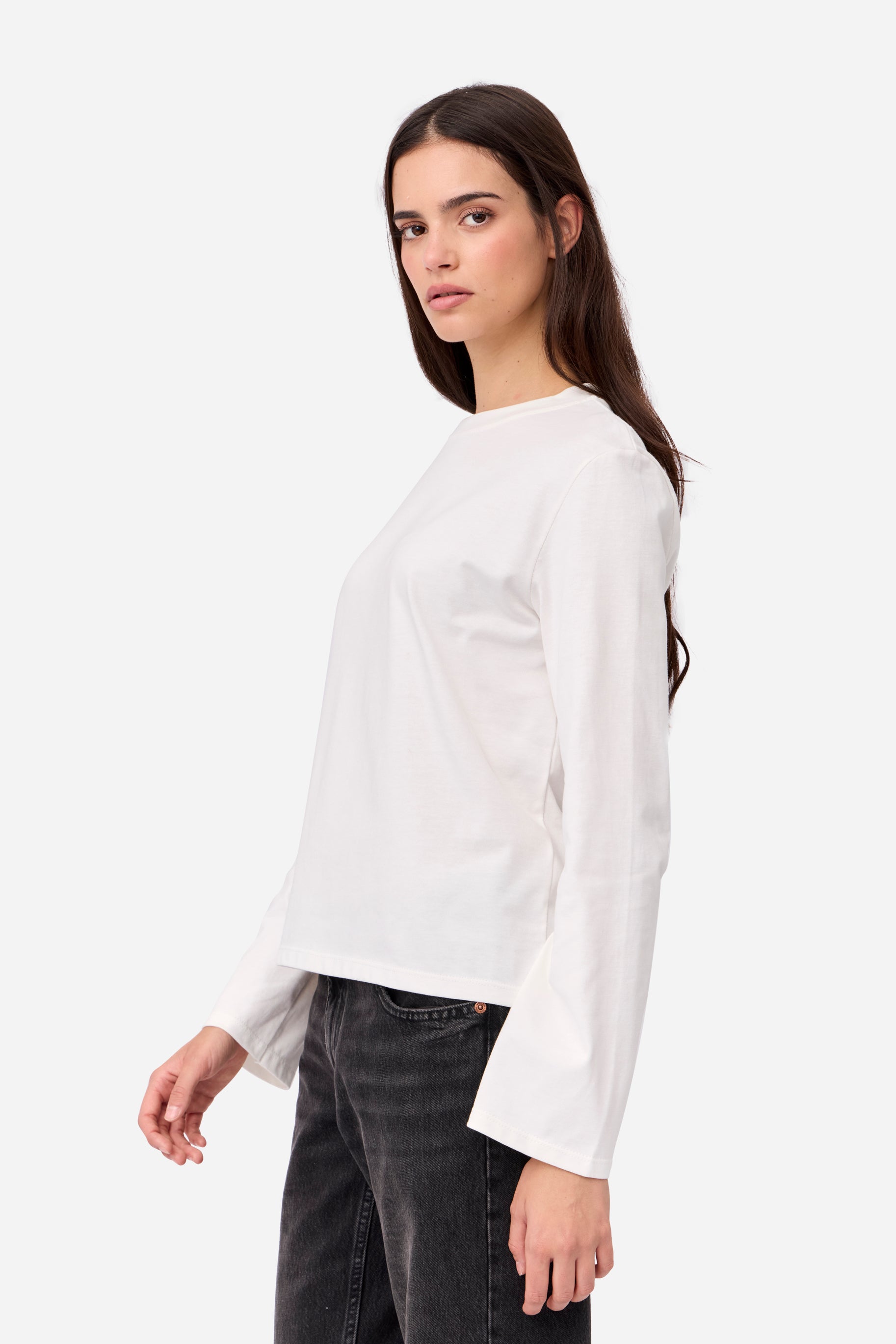 Camiseta Algodón Manga Larga Blanca