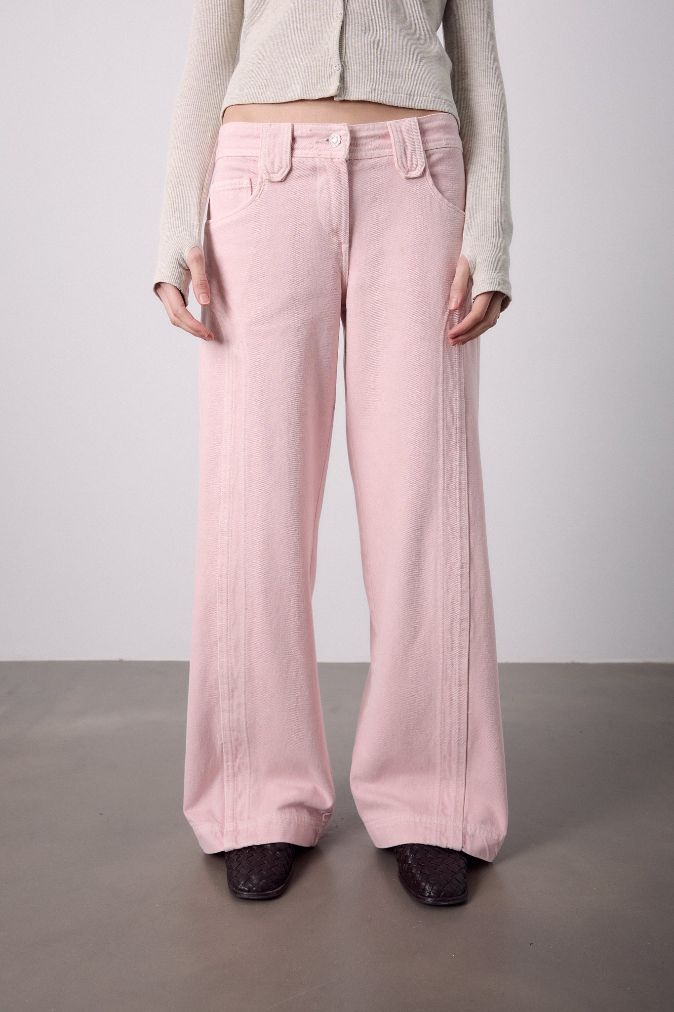 Pantalón Recto Rosa