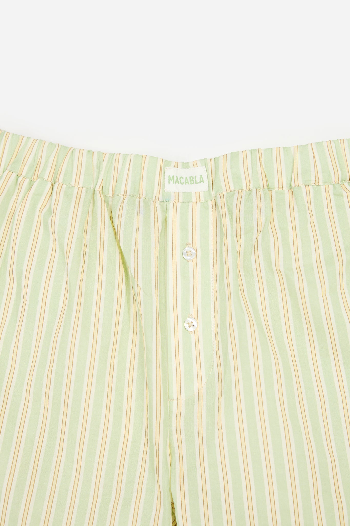 Green Striped Pyjama Shorts