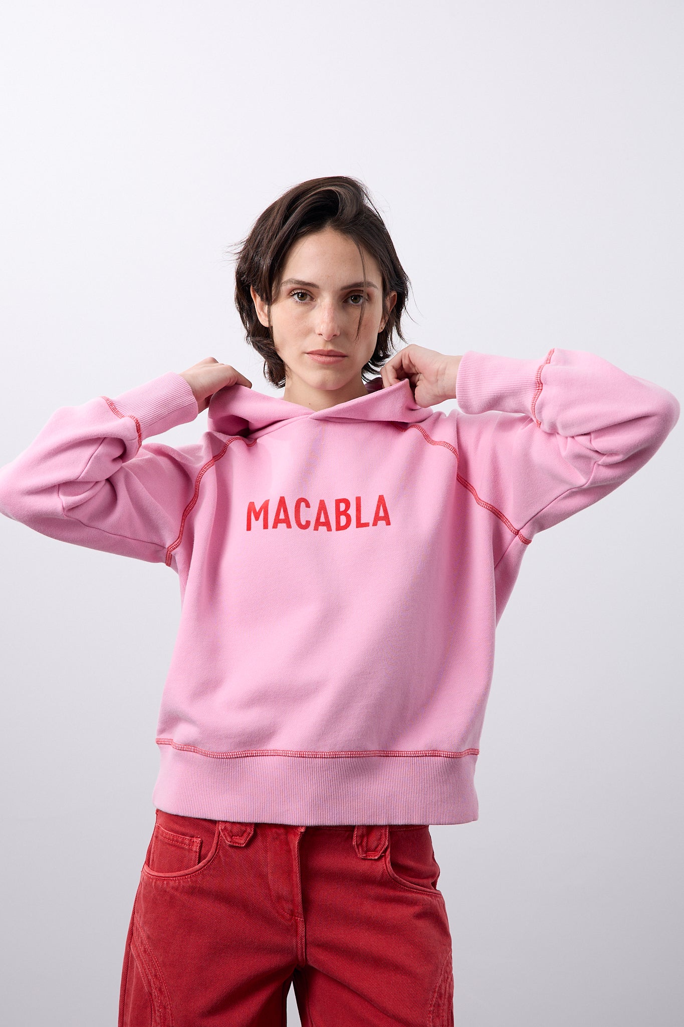 Sudadera Capucha Rosa MACABLA