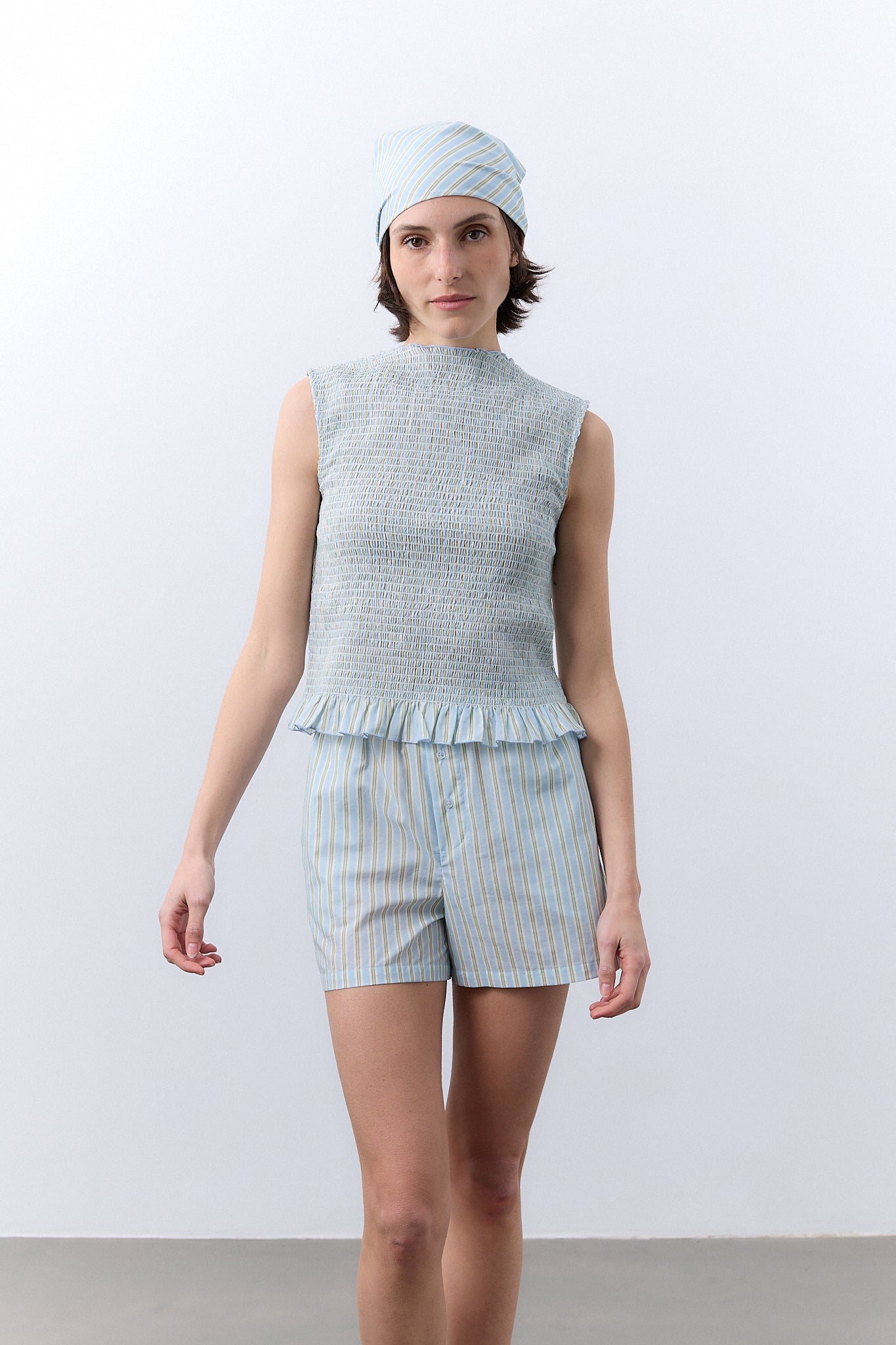 Short Pijama Rayas Azul