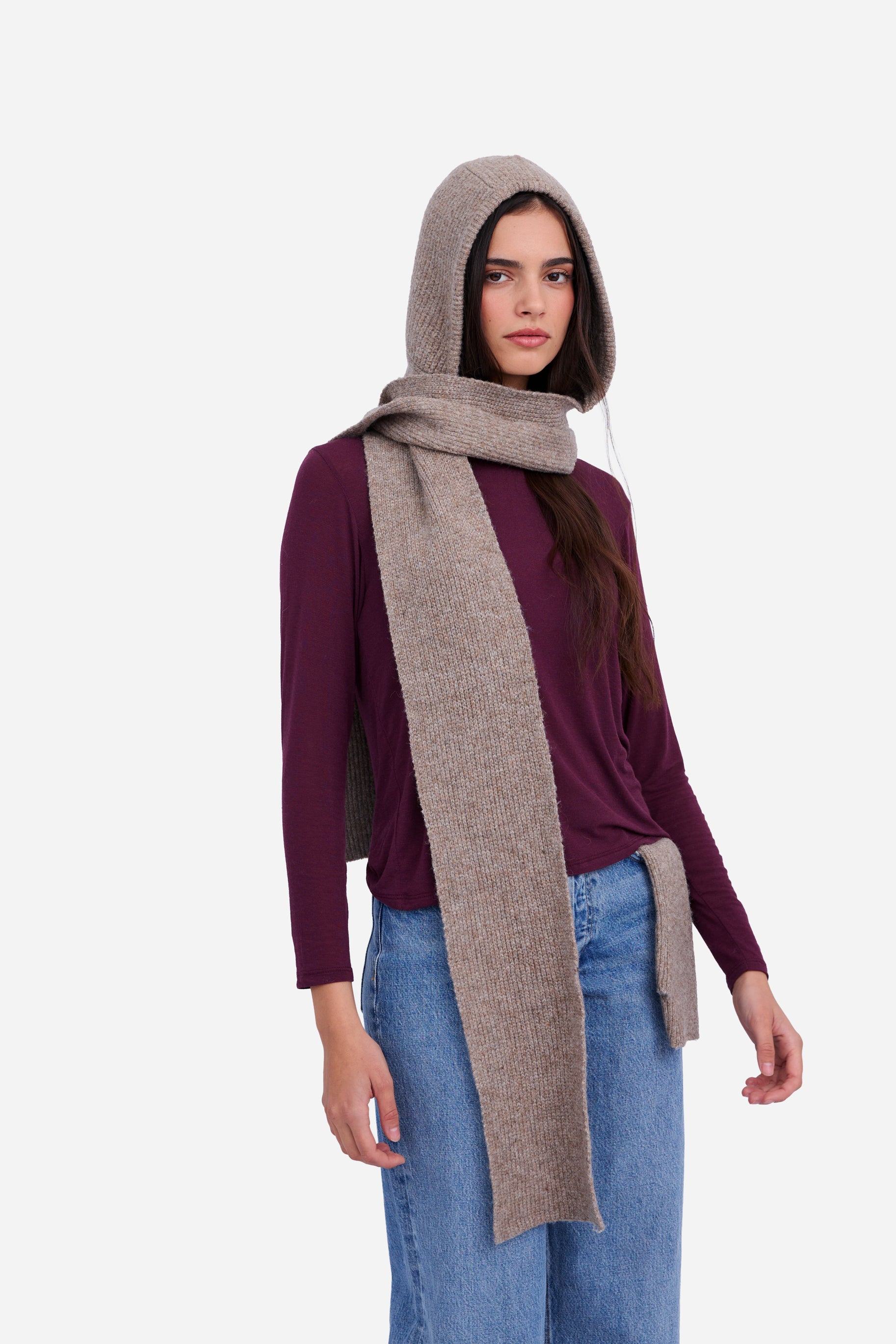 Cagoule Écharpe Taupe