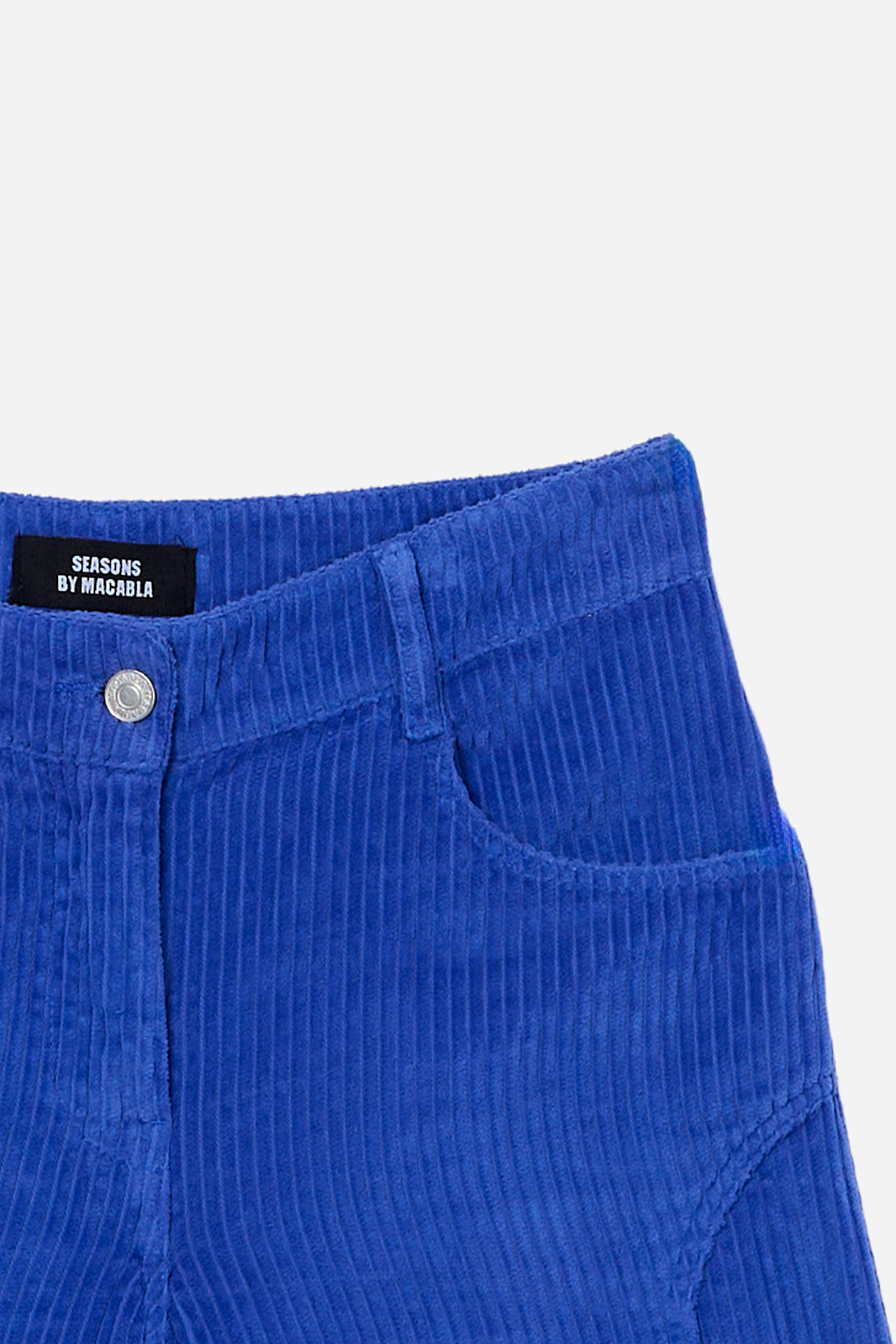 Pantalón Recto Pana Azul