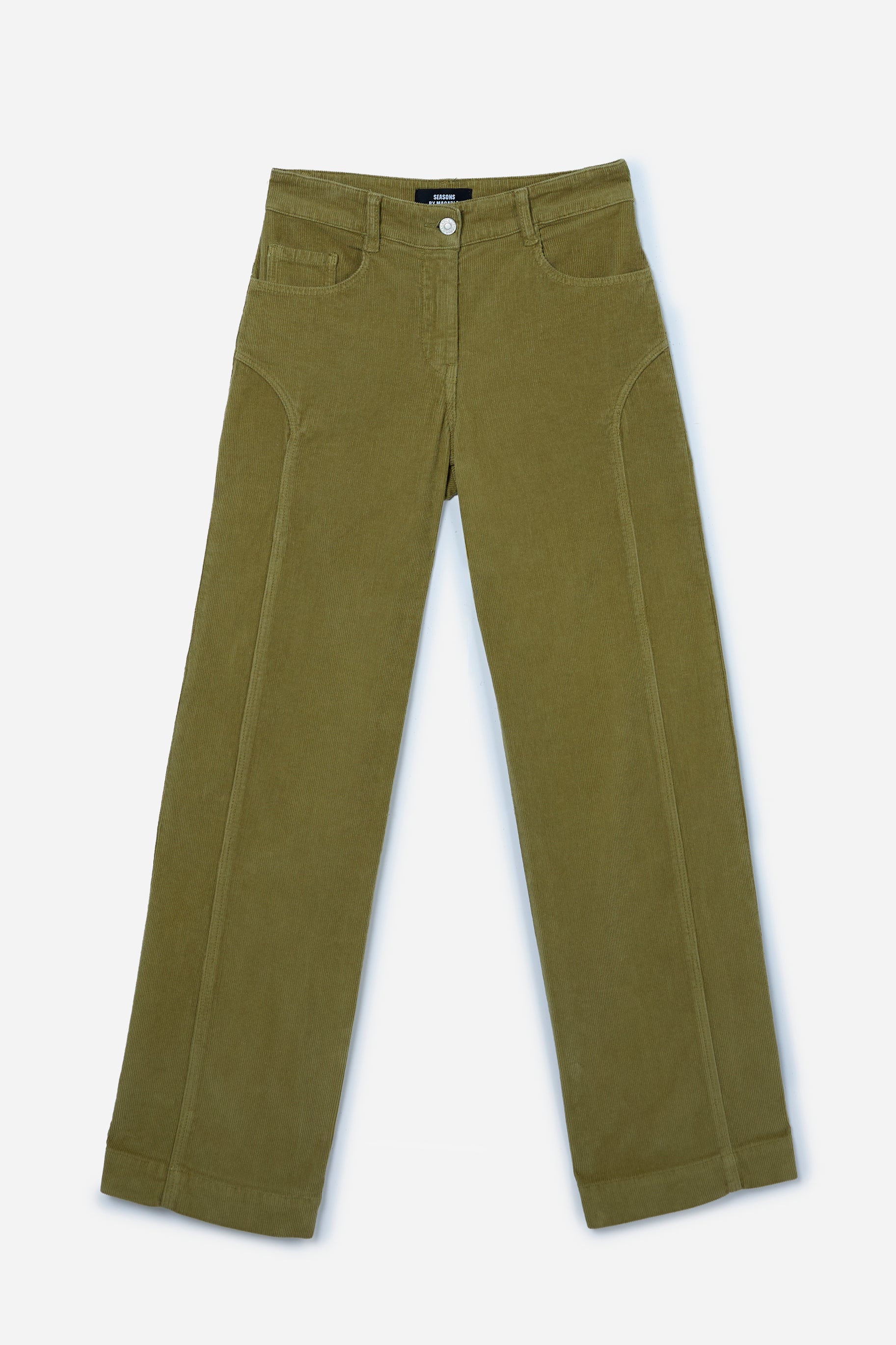 Pantalón Recto Pana Verde