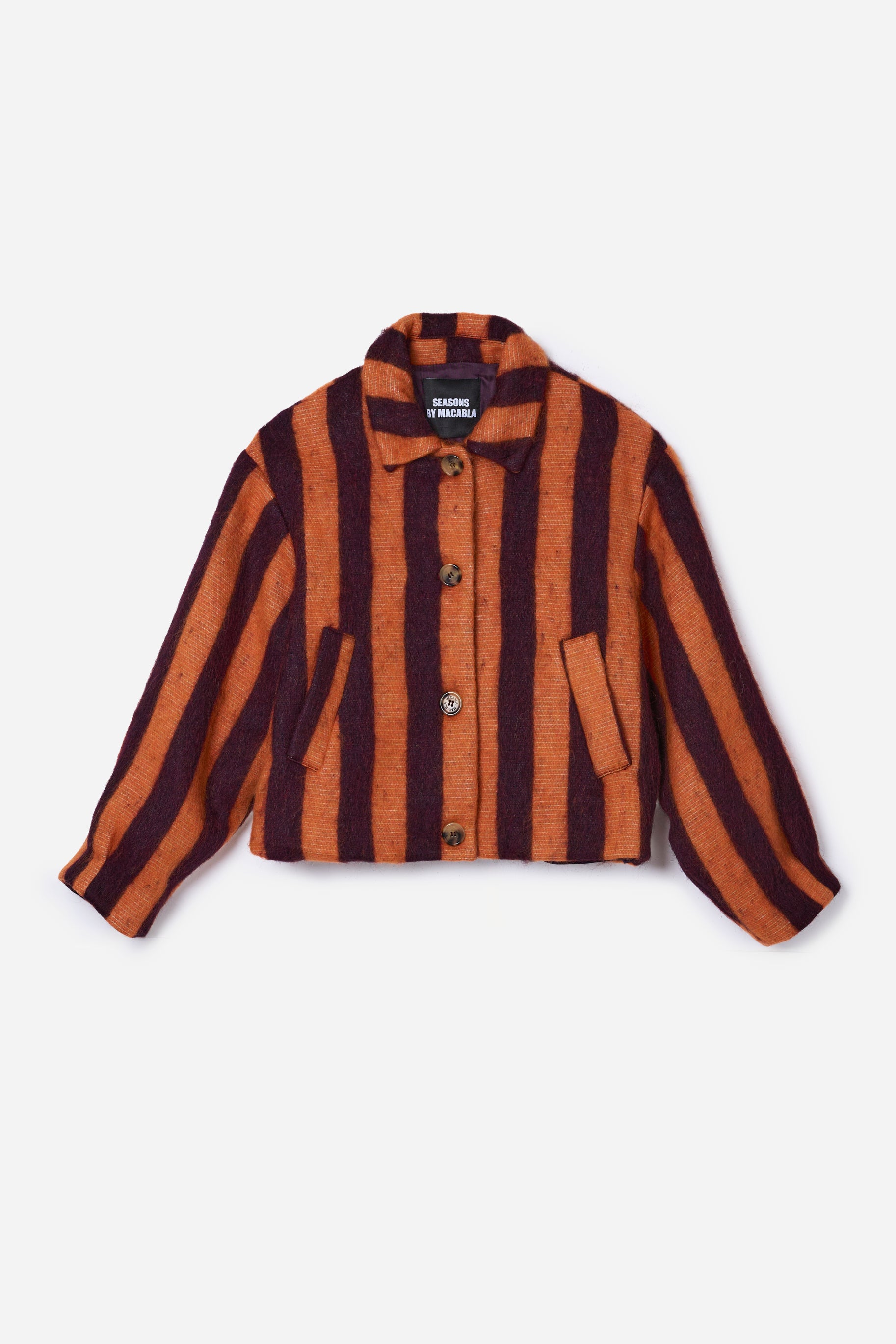 Chaqueta Alpaca Rayas Naranja