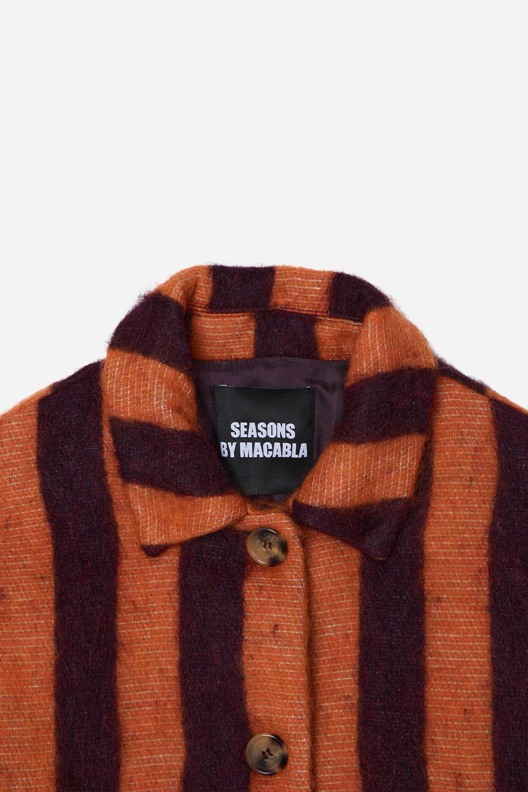 Chaqueta Alpaca Rayas Naranja