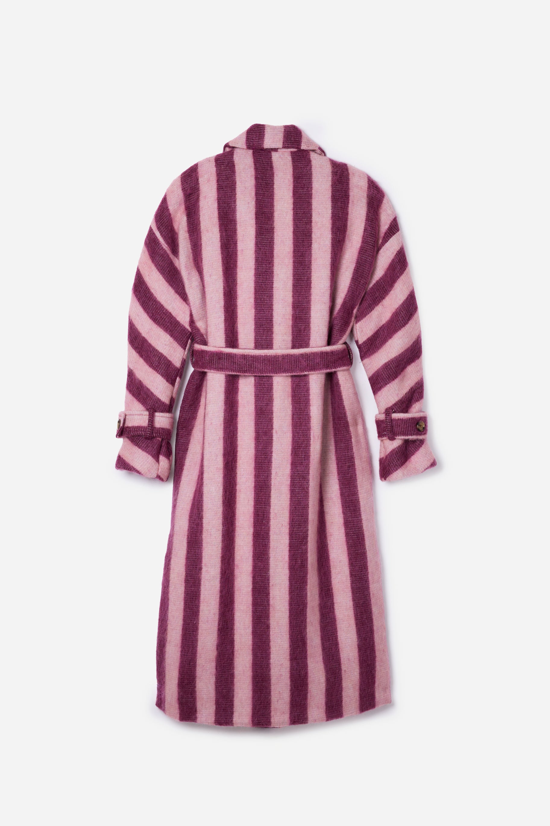 Abrigo Alpaca Rayas Rosa