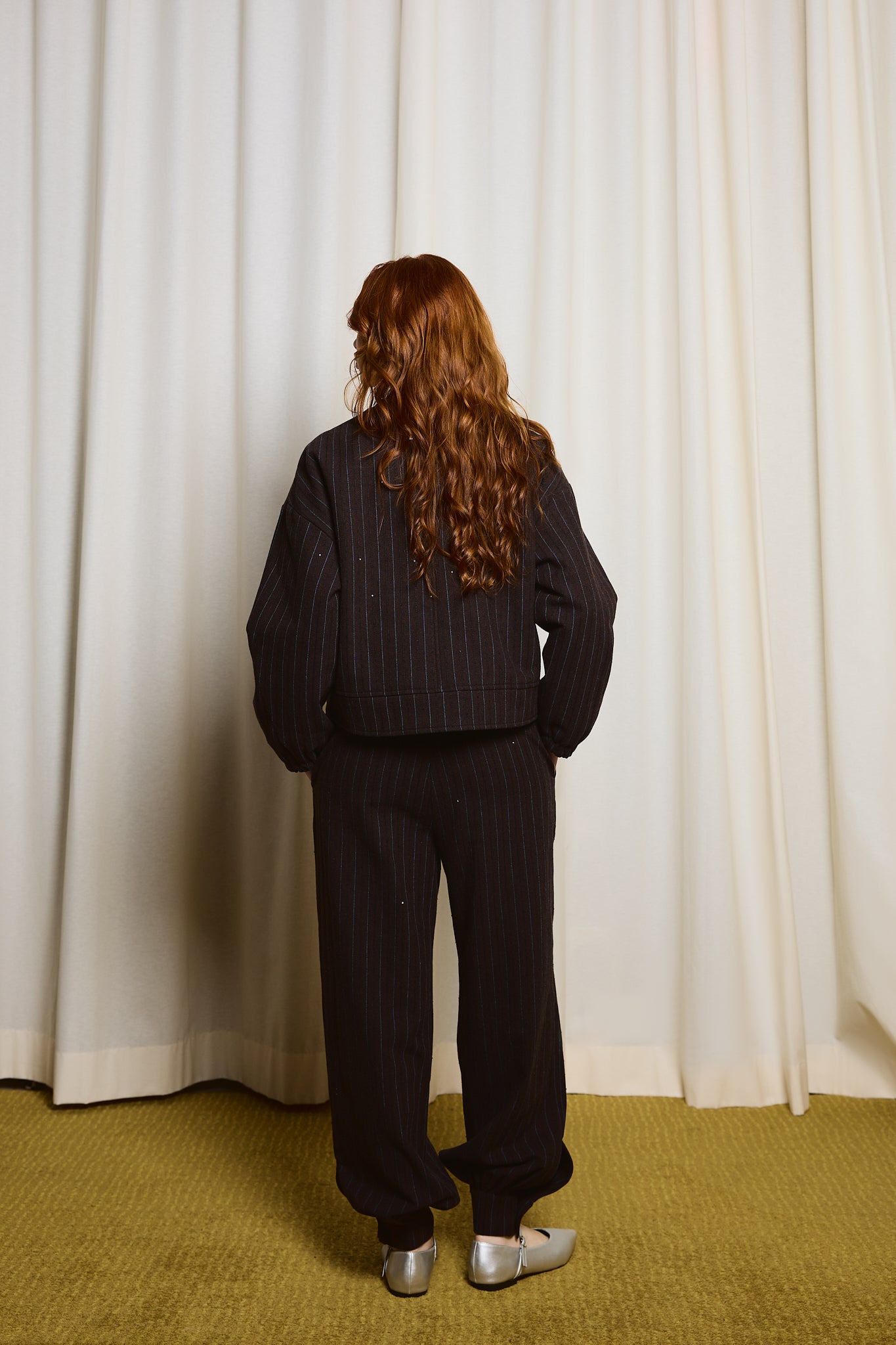 Sequin Striped Harem Trousers