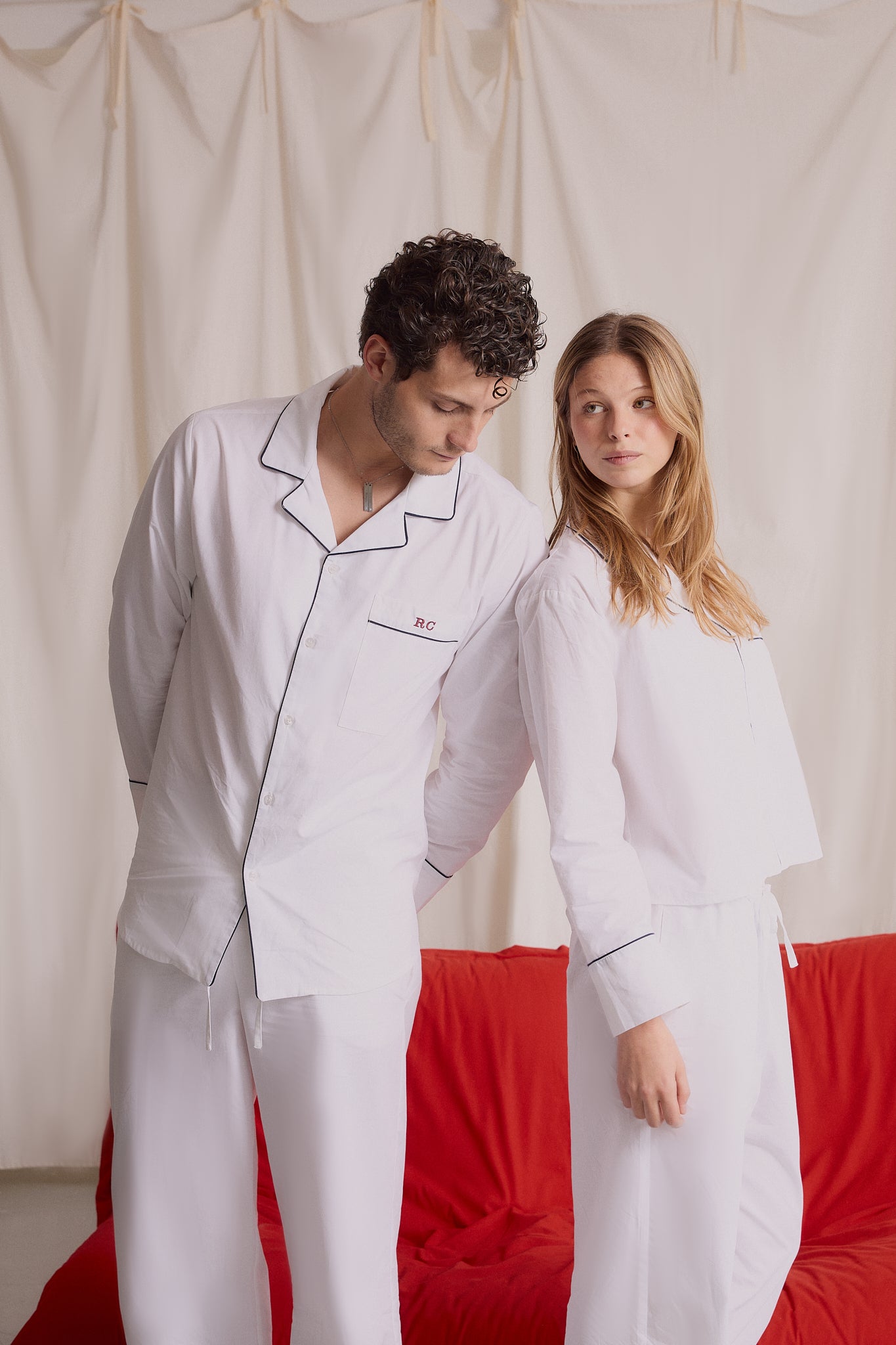 Pijama Hombre White Navy