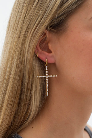 Boucles d'oreilles grande croix en zircon