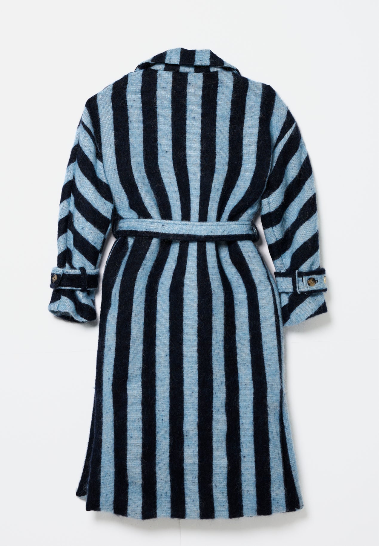 Abrigo Alpaca Rayas Azul