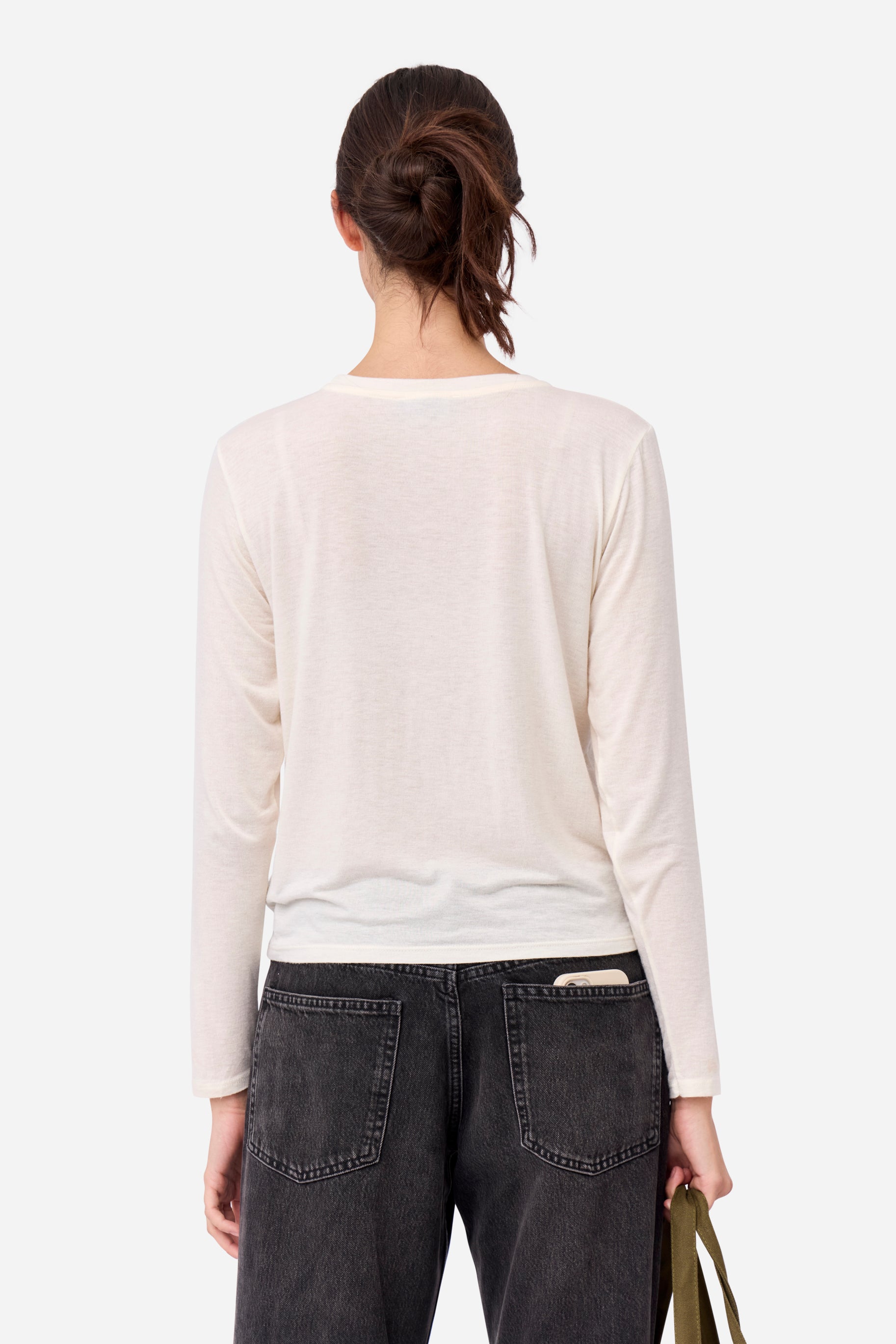 Camiseta Cashmere Manga Larga Crema