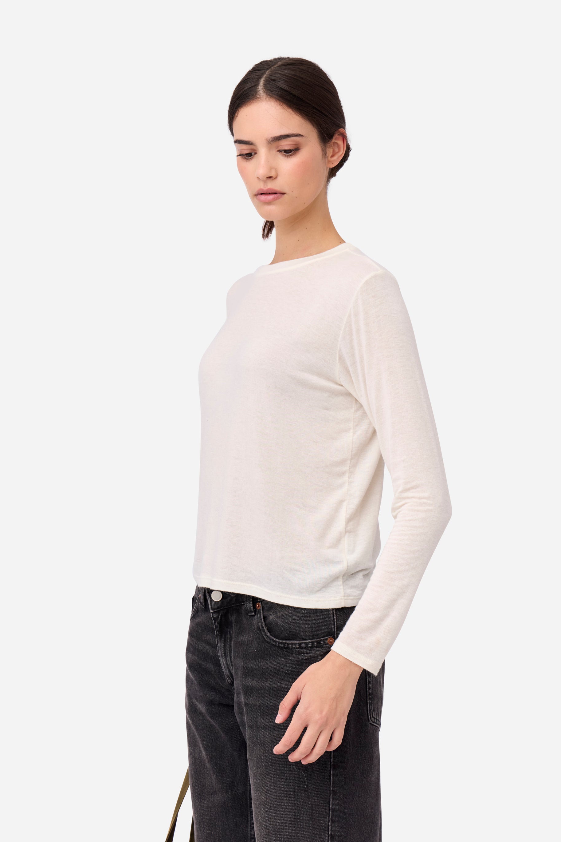 Camiseta Cashmere Manga Larga Crema