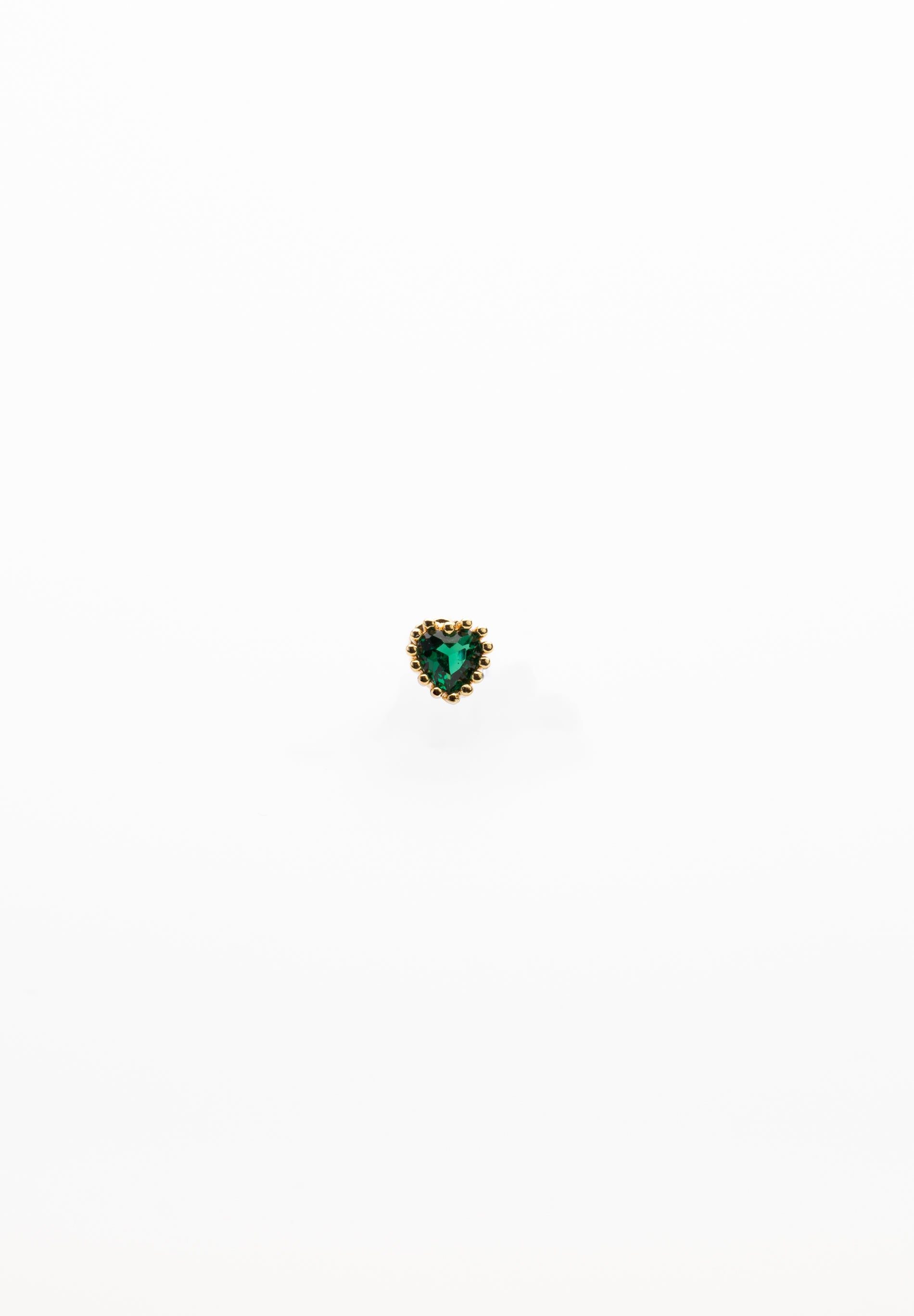 Mini Green Heart Earring