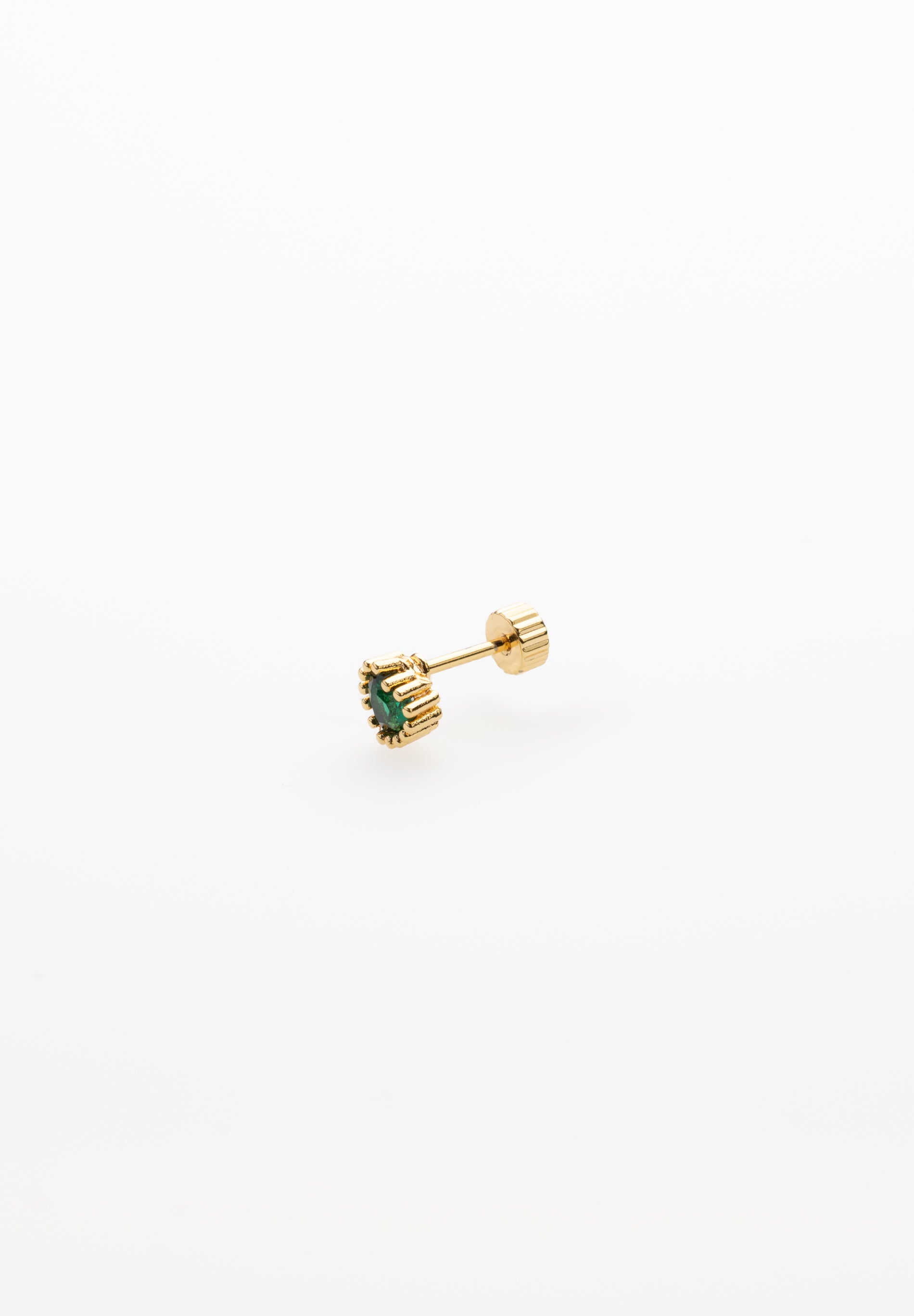 Mini Green Heart Earring