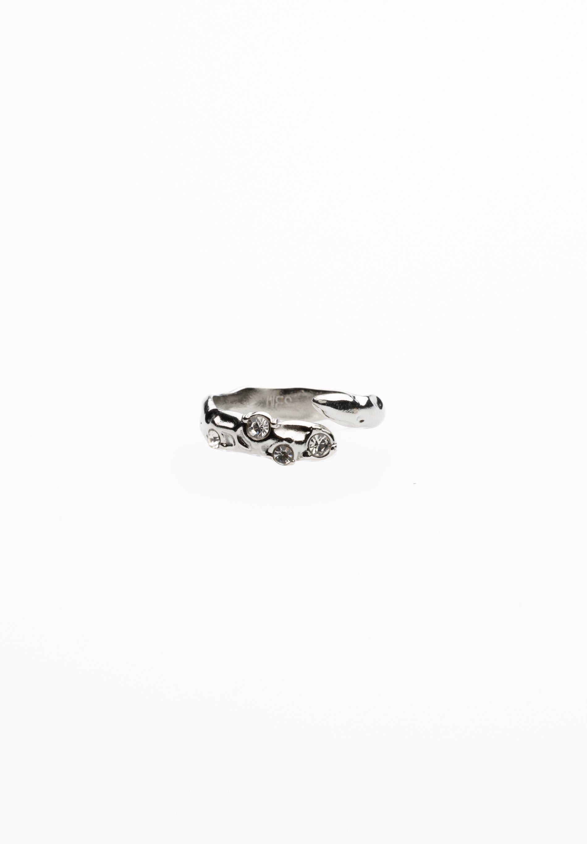 Anillo Textura Circonitas Blancas